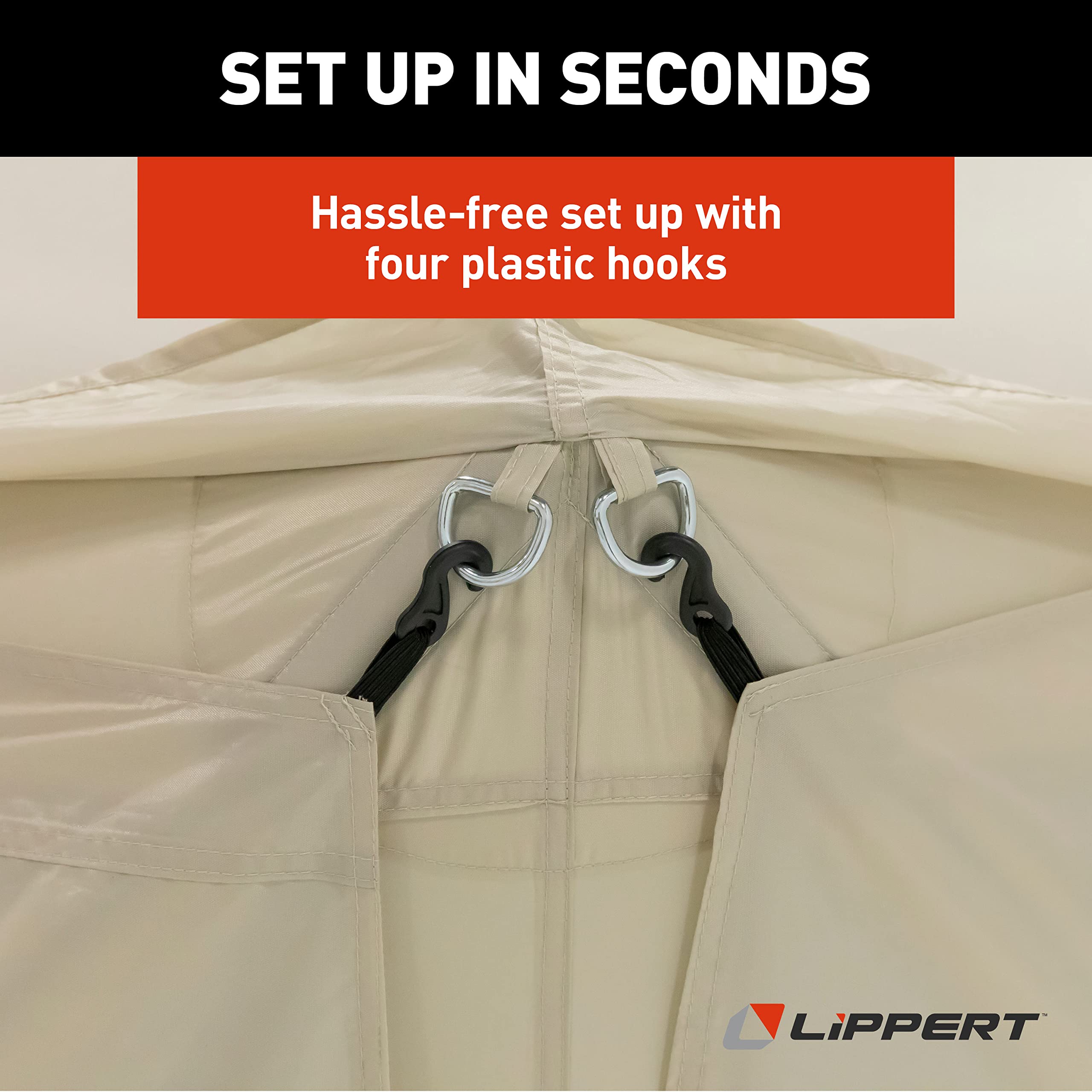 Lippert Gazebo Picnic and Camping Tent Wind Panels, Side Walls for Privacy, Brown (2021123290)