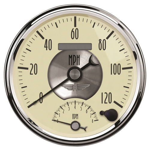 Auto Meter Prestige Series 2090 Antique Ivory Tach/Speed Combo