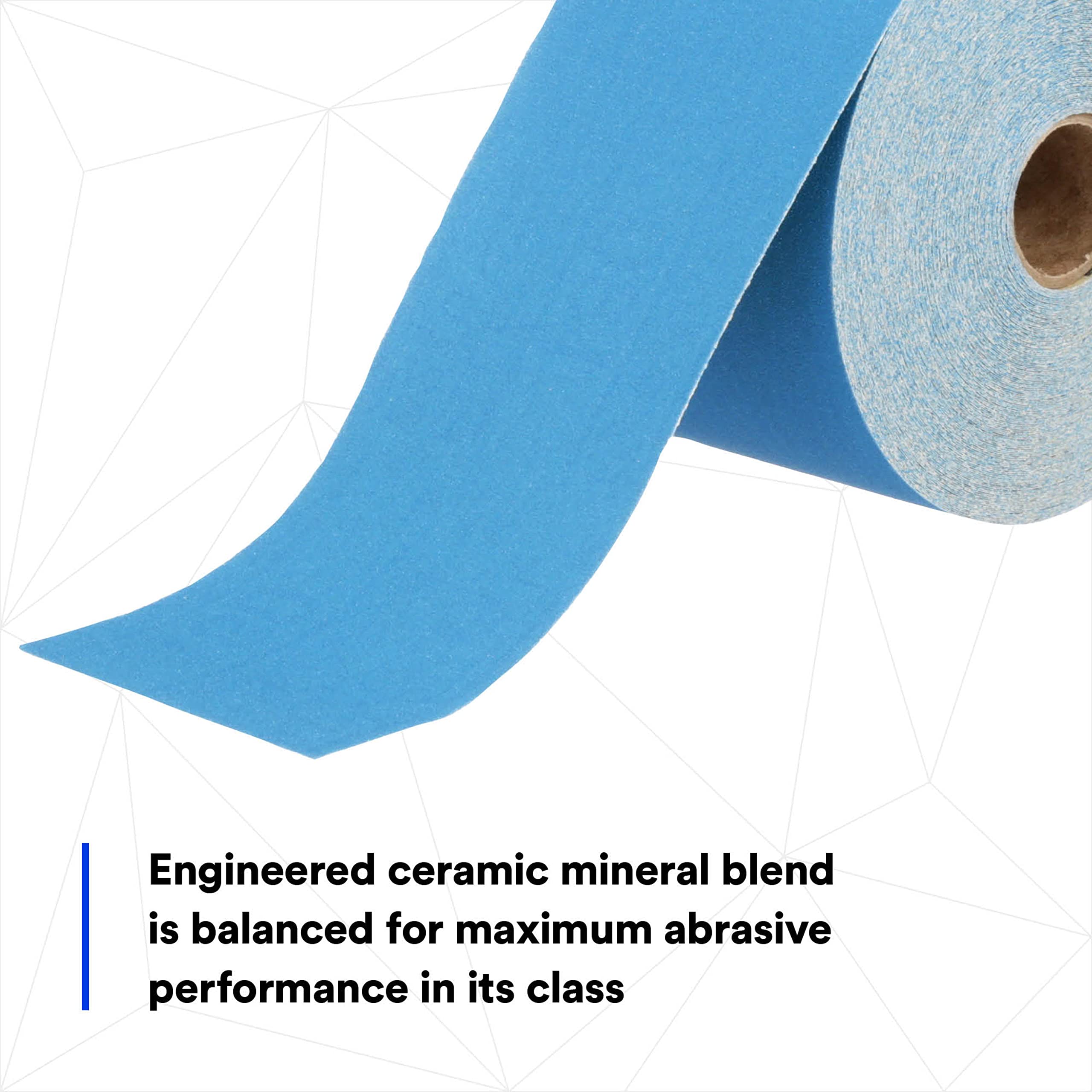 3M Blue Stikit Abrasive Sheet Roll, 36221, No Hole, 2-3/4 in x 30 yd, 180+ Grade, Automotive Sanding Roll Sandpaper for Coating Removal, Body Repair, Auto Sanding