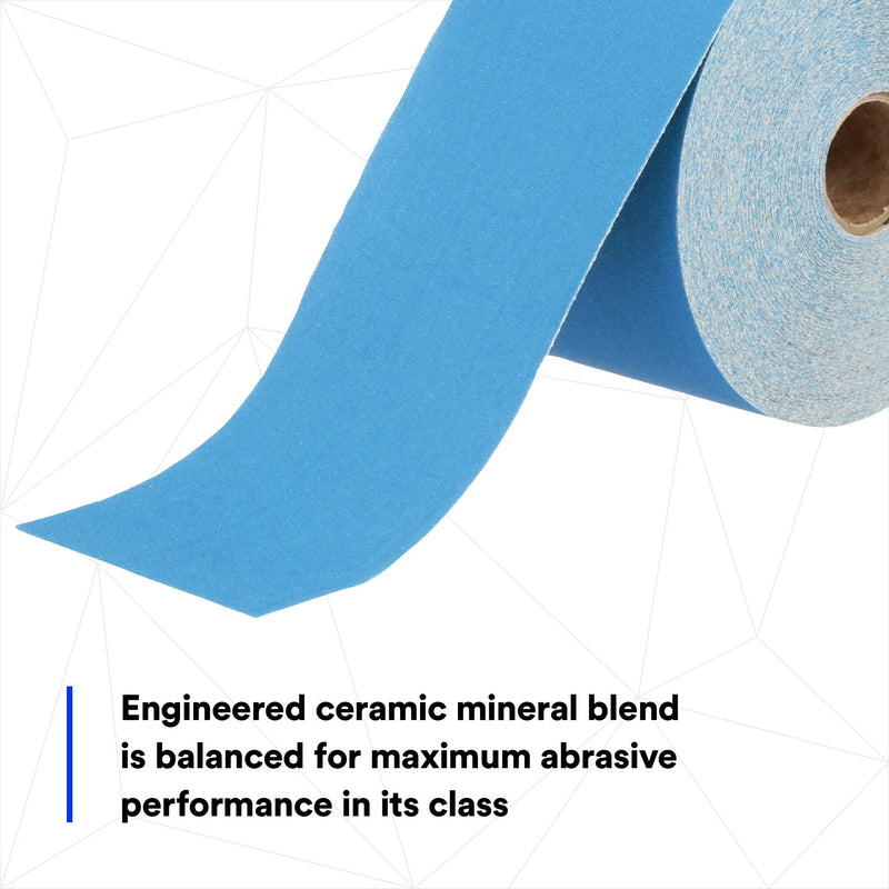 3M Blue Stikit Abrasive Sheet Roll, 36221, No Hole, 2-3/4 in x 30 yd, 180+ Grade, Automotive Sanding Roll Sandpaper for Coating Removal, Body Repair, Auto Sanding