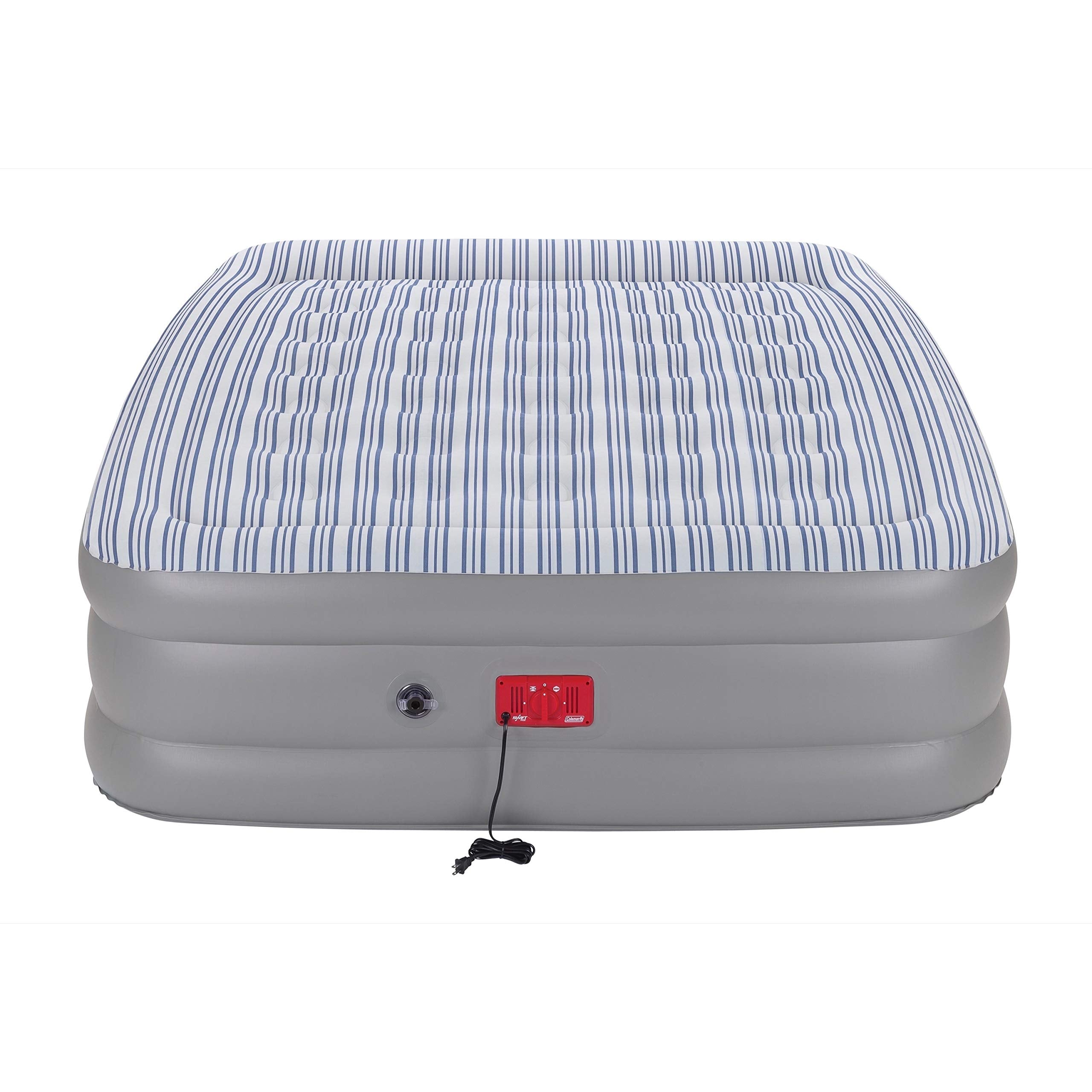Coleman Double-High SupportRest Elite Air Mattress with Built-in 120V Pump, ComfortStrong Coil System, PillowStop Design - Queen