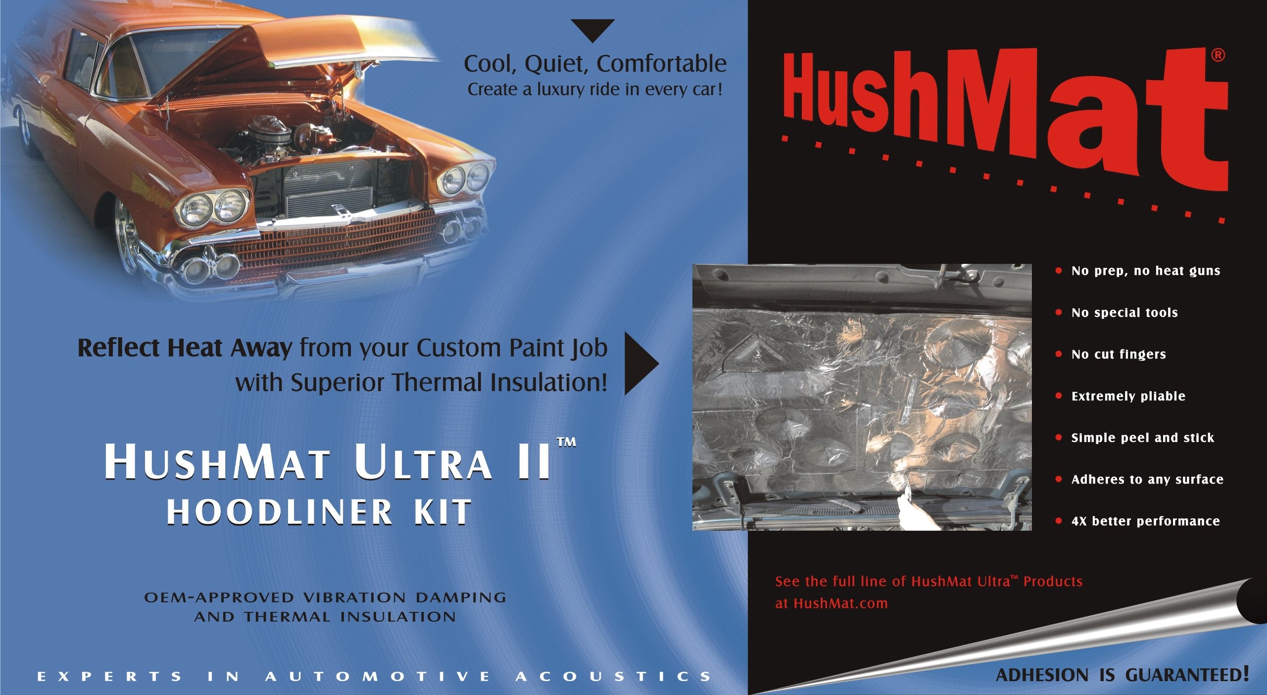 Ultra HushMat Hood Liner with Dampening Sheet - 6 Piece 50100