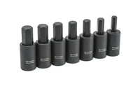 Crescent 1/2" Drive Hex Bit Impact Metric Socket Set 7 Piece - CIMBS12, Black