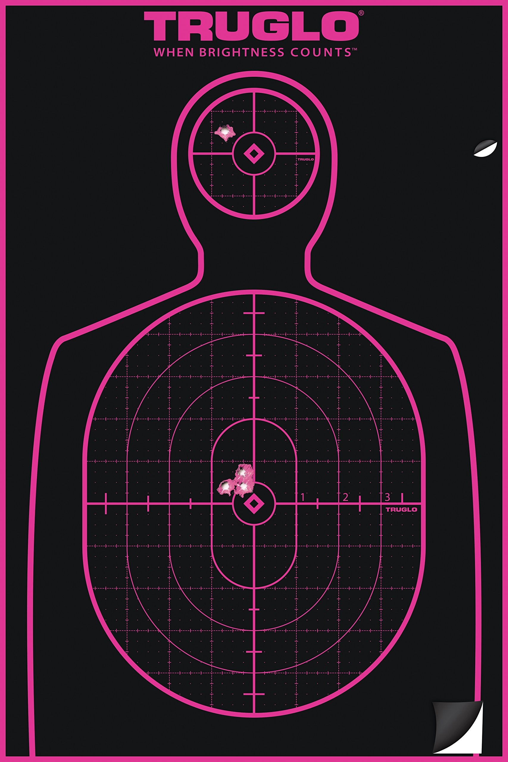 12X18 TRUGLO Tru-See Bright Fluorescent Self-Adhesive High-Visible Reactive Splatter Handgun Target, 6-Pack/Pink