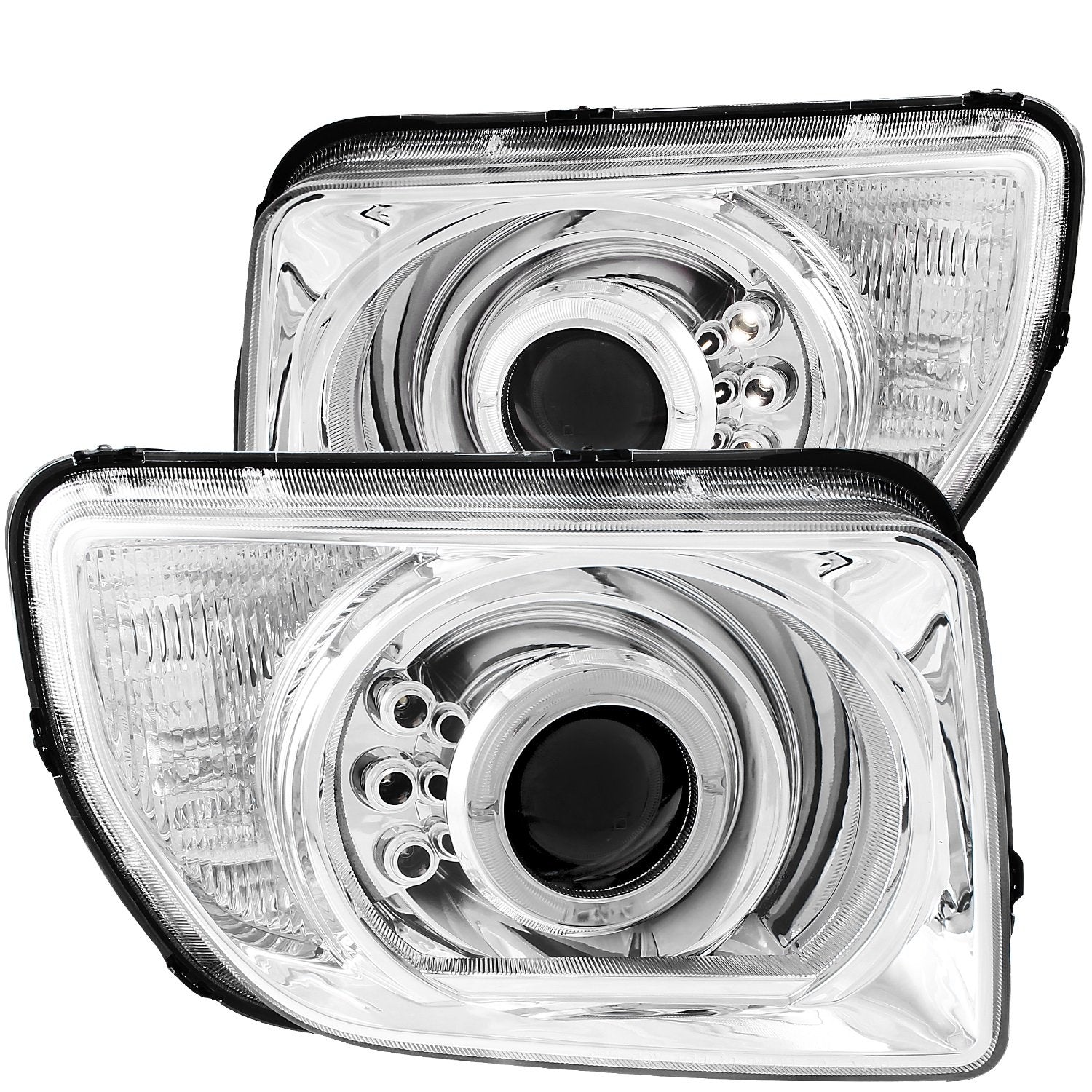 Chrome Halo Anzo USA Projector Headlight with Clear Lens 121431