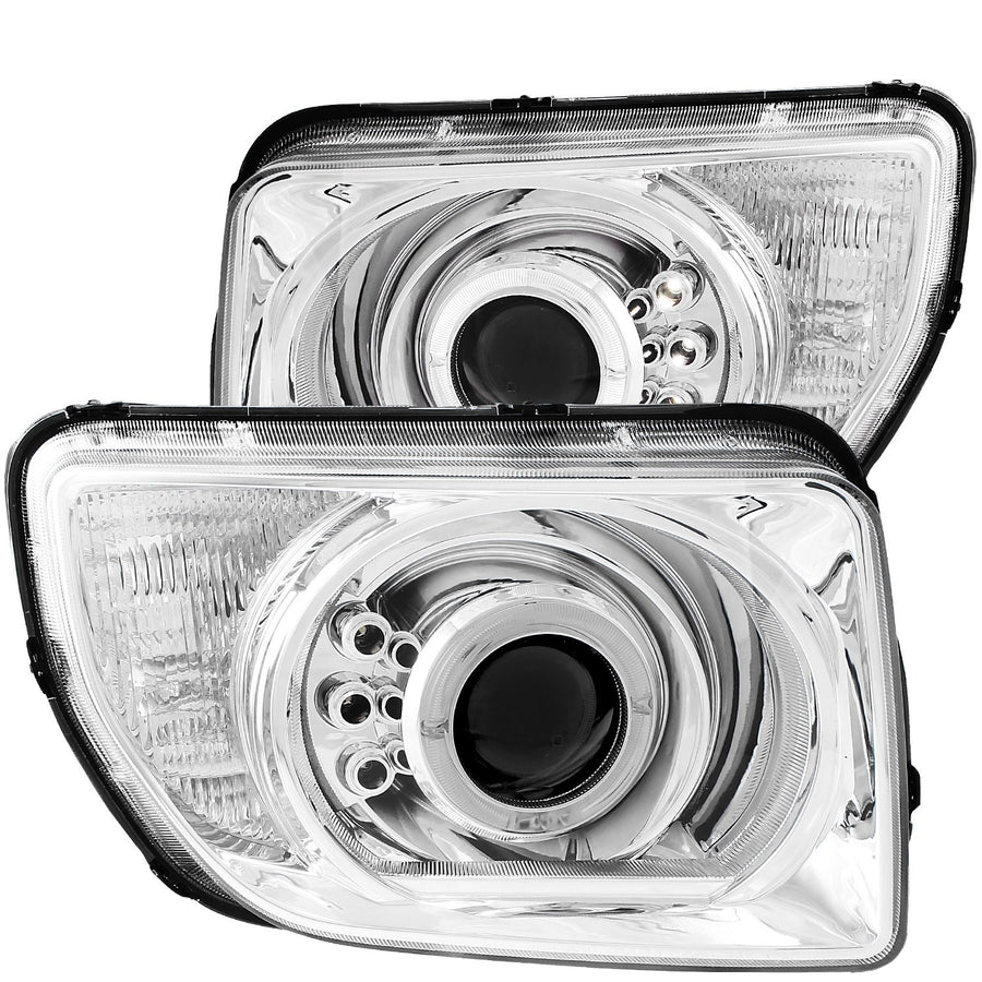 Chrome Halo Anzo USA Projector Headlight with Clear Lens 121431