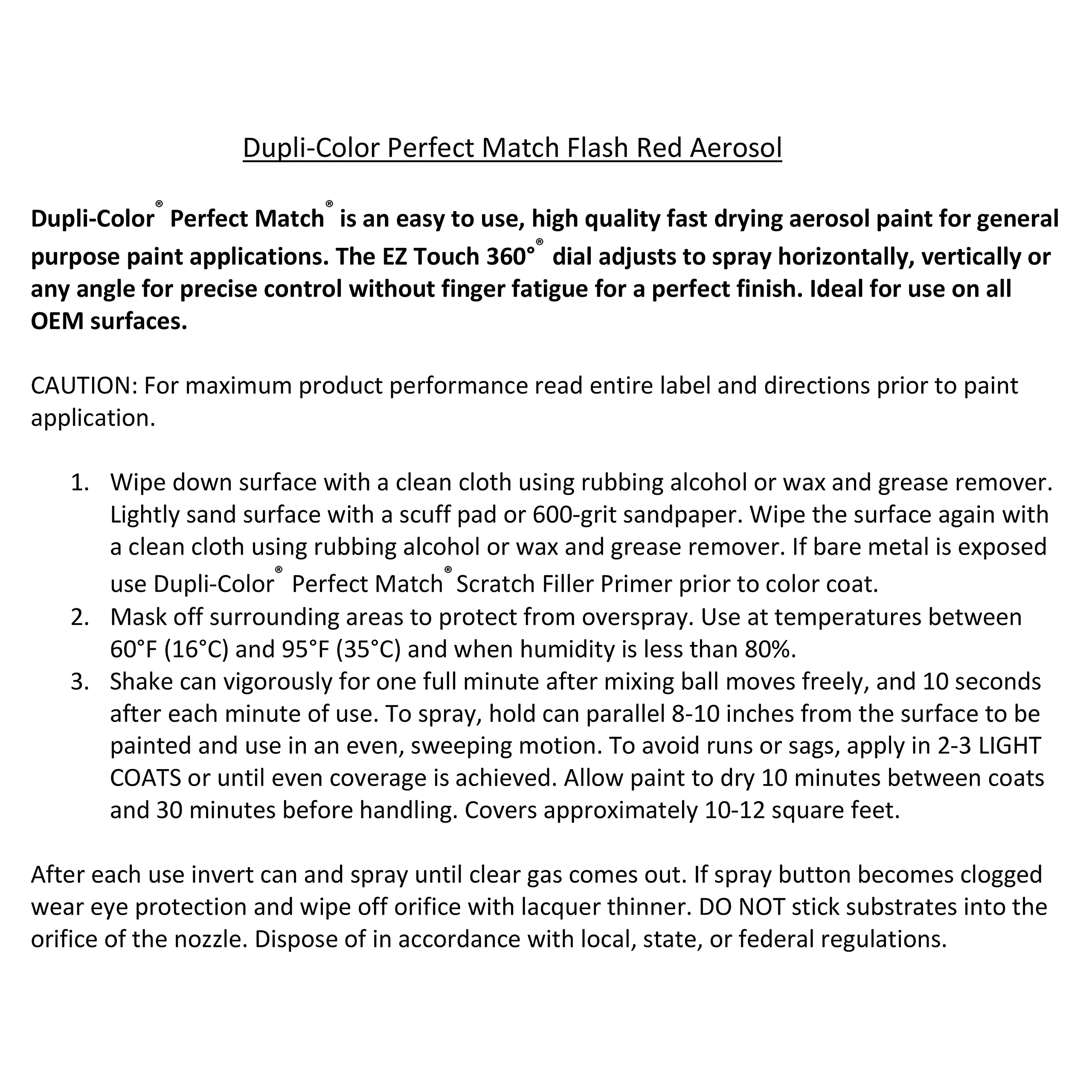 Chrysler Flash Red, PR3/R11 – Dupli-Color EBCC03517 Perfect Match Automotive Spray Paint – 8 oz. Aerosol Can