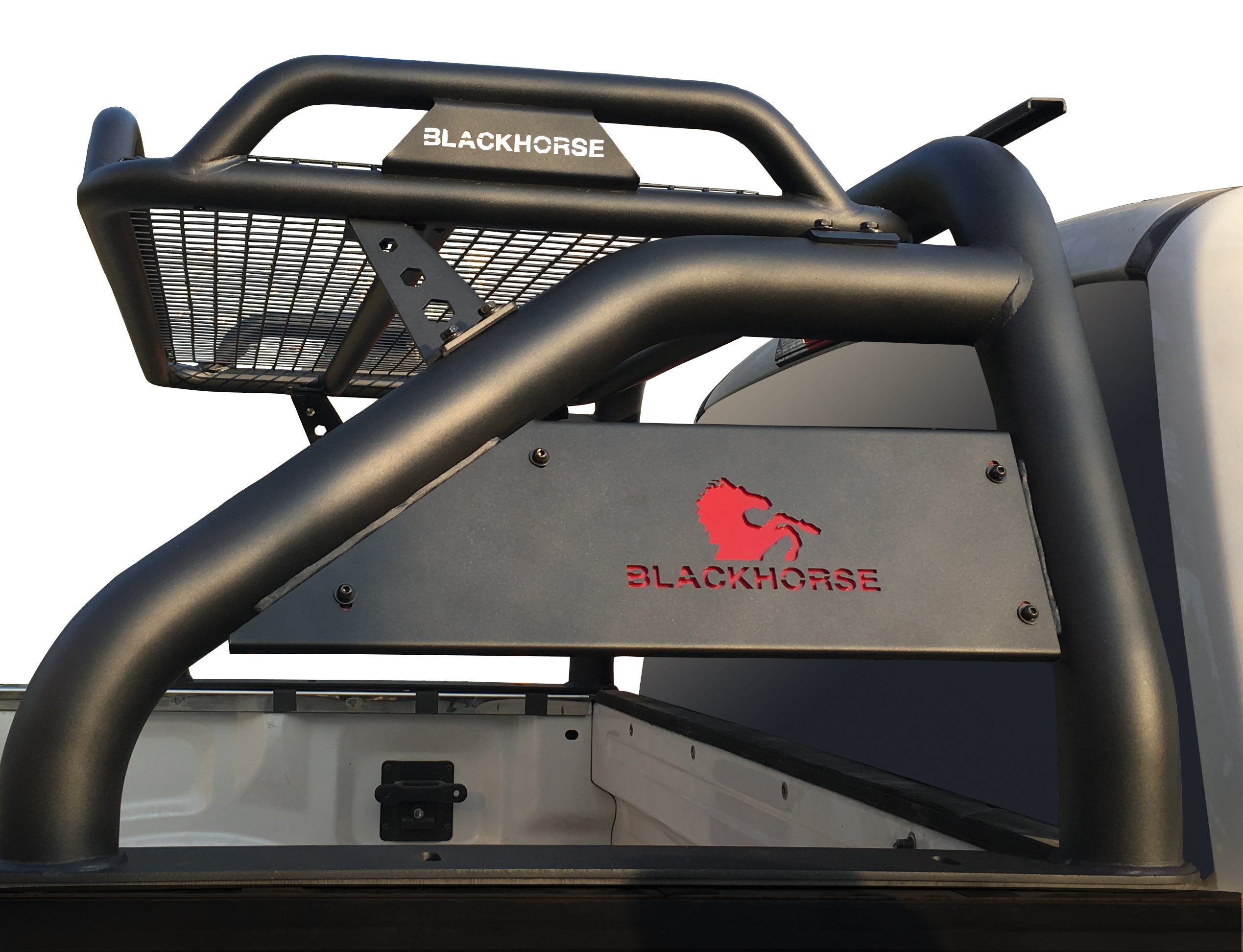 ATLAS Black Horse Roll Bar Compatible with 17-24 Titan/XD|11-24 Ram 2500/3500|19-24 Ram 1500|00-24 Ford F-150|01-06 Silverado/Sierra 3500|07-24 Silverado 3500 HD|07-24 Tundra-RB-BA1B