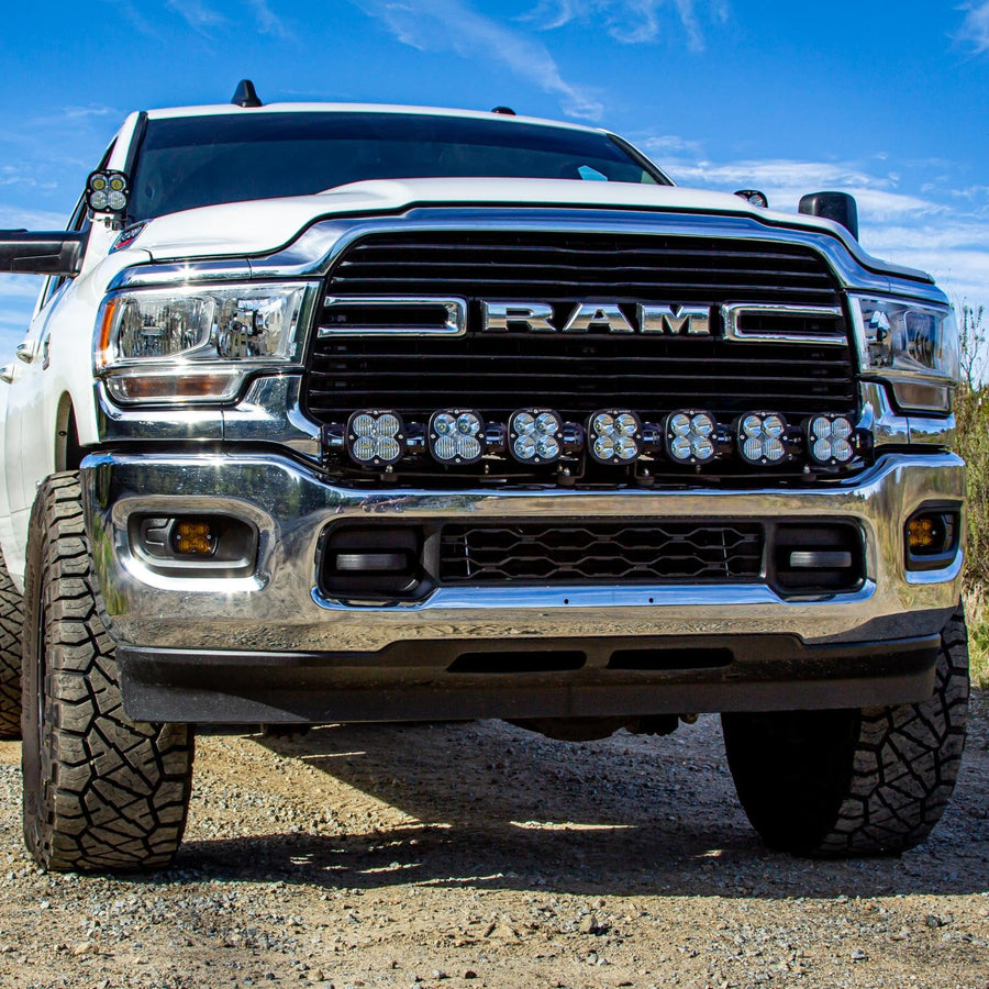 Baja Designs Sport Linkable XL Bumper LED Light Kit for Dodge Ram 2500/3500/4500/5500 2019-2022 (Multi-Pattern; Clear; Toggle Wiring)