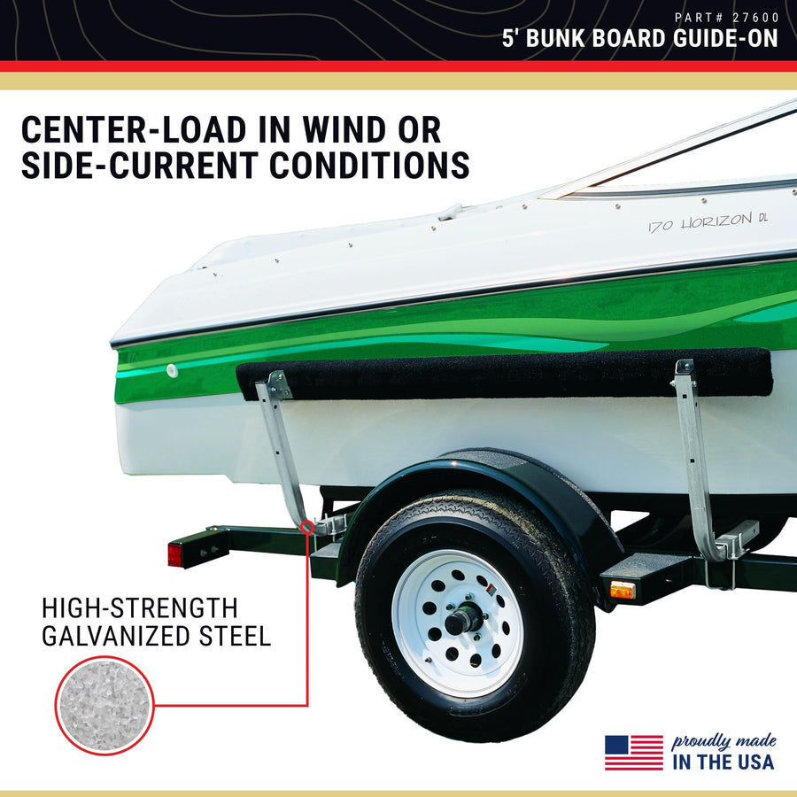 27600 CE Smith Guide-ON BUNKBOARD - Sturdy Boat Accessories - 5' - Black