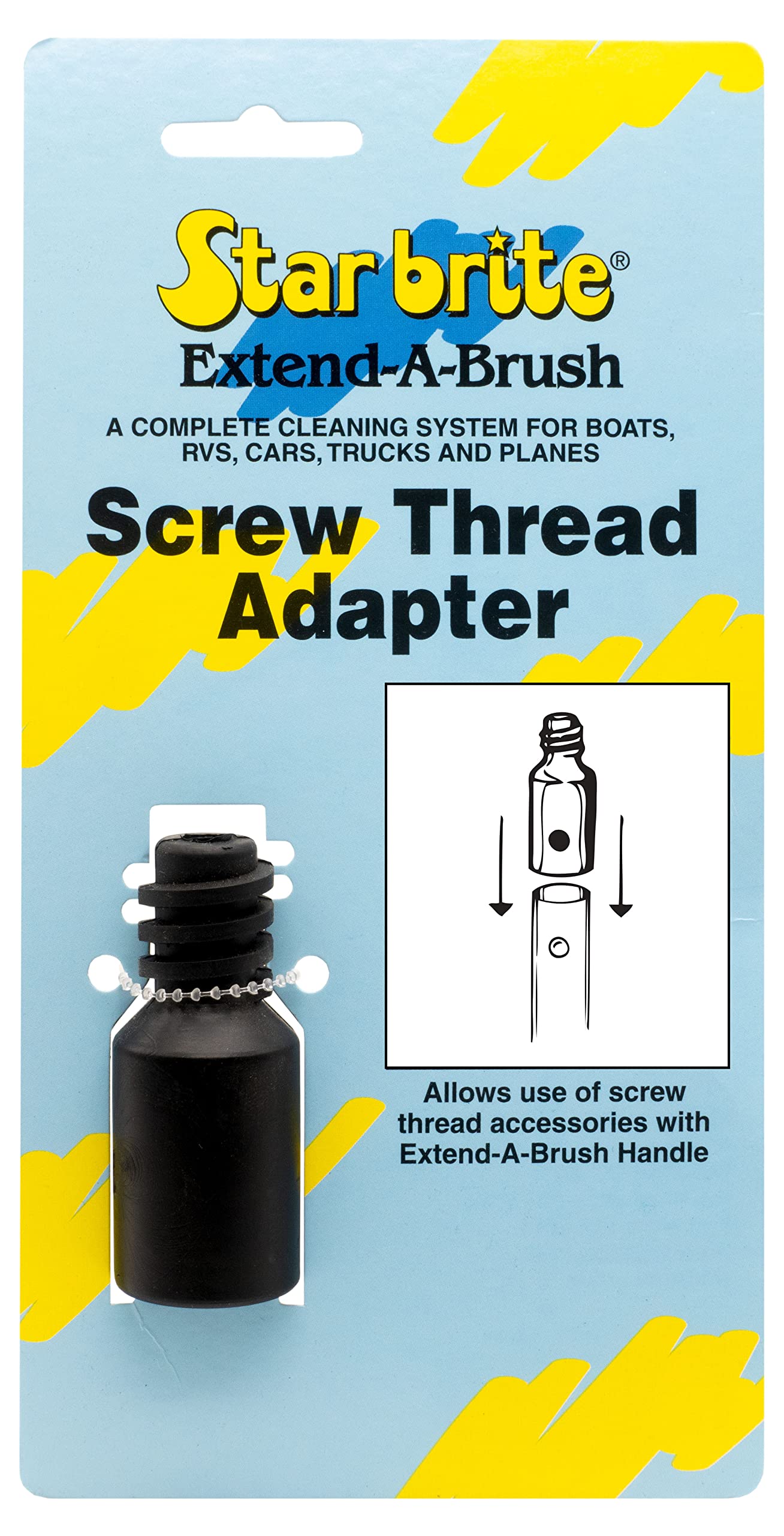 Screw Thread Adapter STAR BRITE - Fits Extend-A-Brush Handles, Glass Reinforced Nylon, Durable, Universal Compatibility (040034)