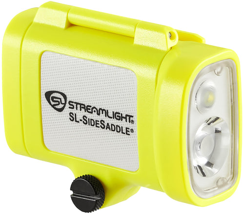 Streamlight 61630 Hands-Free SL-Sidesaddle 250-Lumen Universal Hard Hat, Helmet, and Headgear LED Light with Mount Kit and (3) x AAA Alkaline Batteries, Yellow
