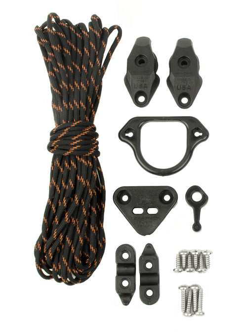 YakAttack Anchor Trolley Kit LeverLoc | Kayak System with Stealth Pulleys & PadHooks | Includes Reflective 35' Paracord & Mounting Hardware | Easy Install | Made in USA