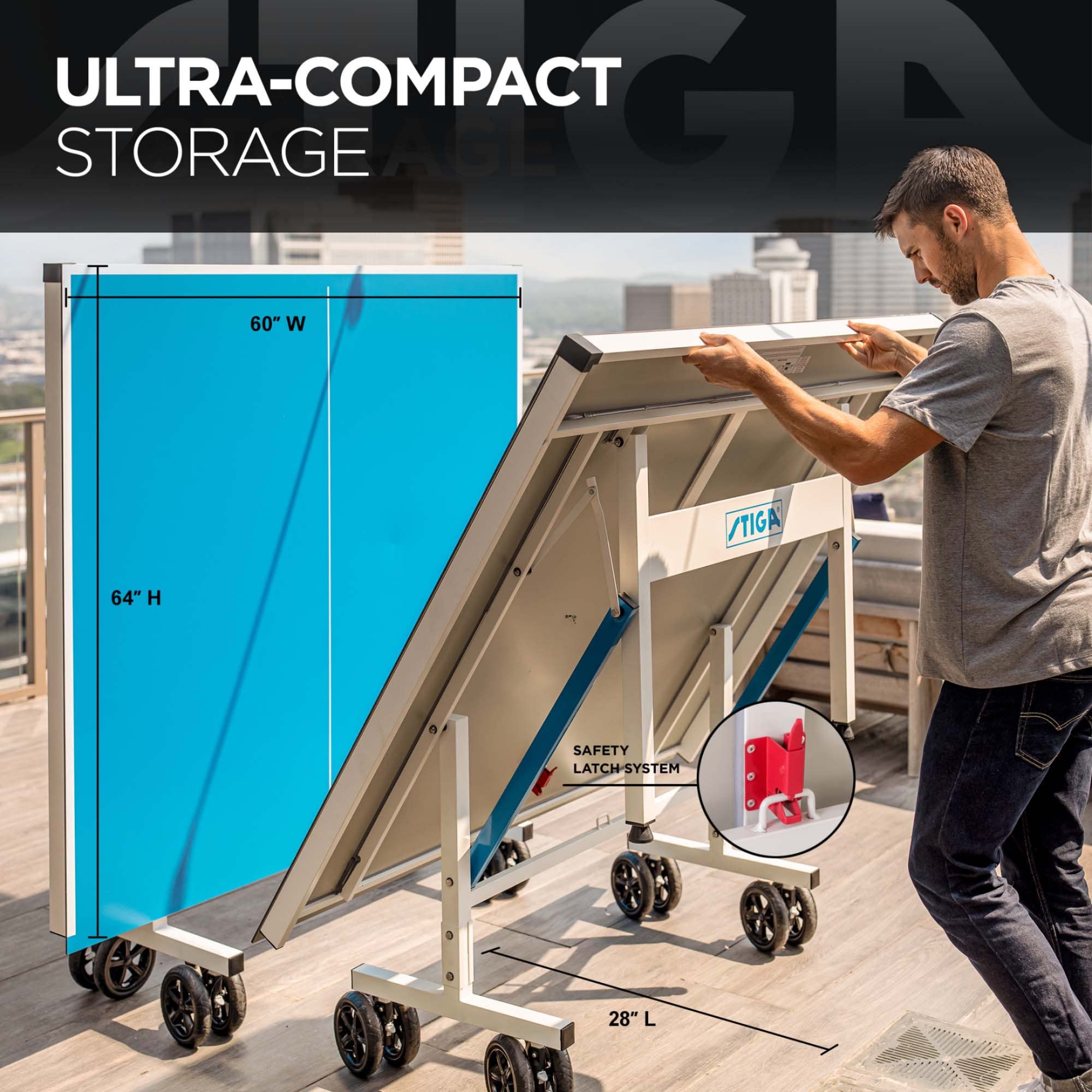 STIGA Professional XTR Outdoor Table Tennis Tables – All Weather Aluminum Waterproof Outdoor or Indoor Design with Net & Post - 10 Minute Easy Assembly Ping Pong Table with Compact Storage