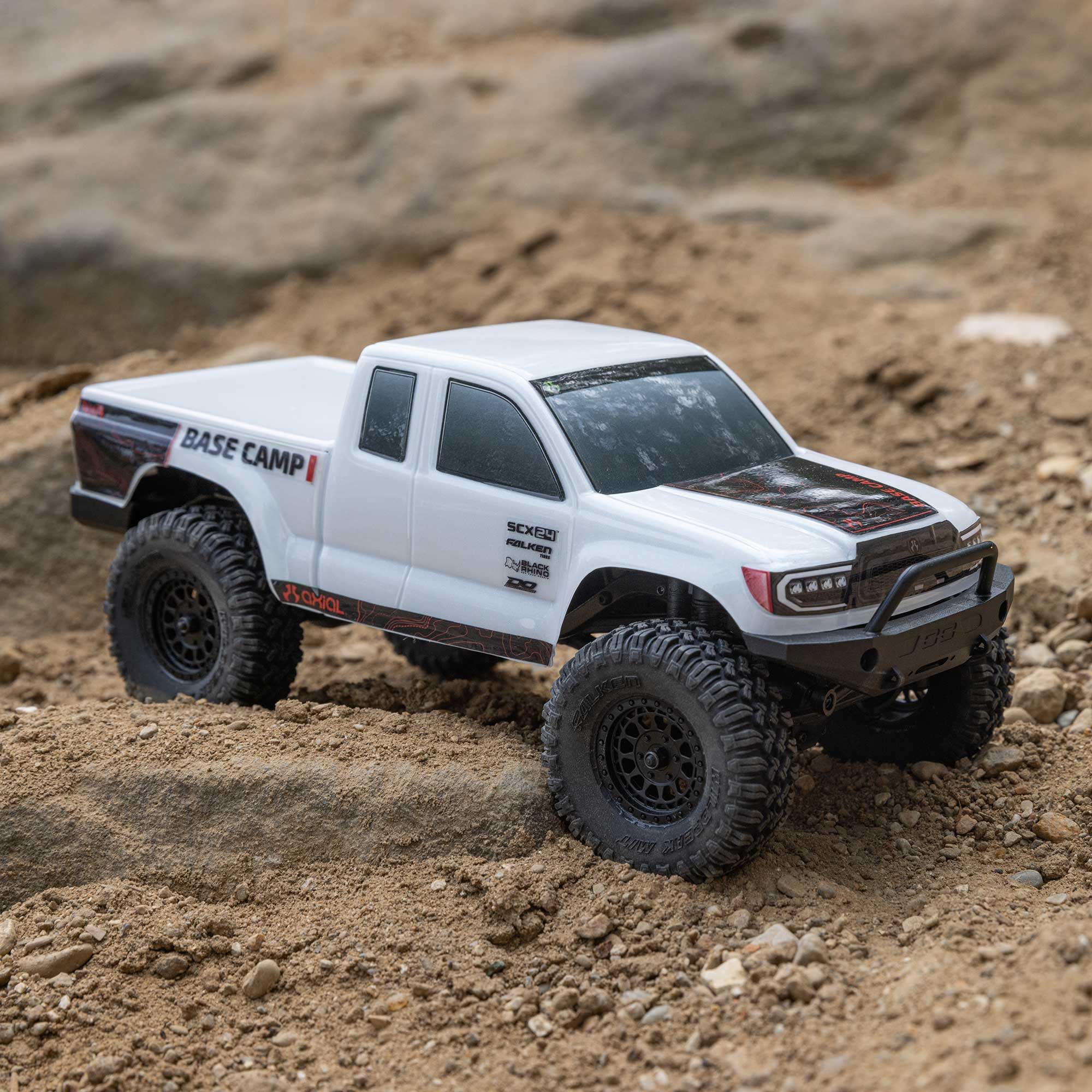 Axial 1/24 RC Truck SCX24 Base Camp 4x4 Rock Crawler Brushed RTR(Everything Needed to Run is Included) - White, AXI-1219T1
