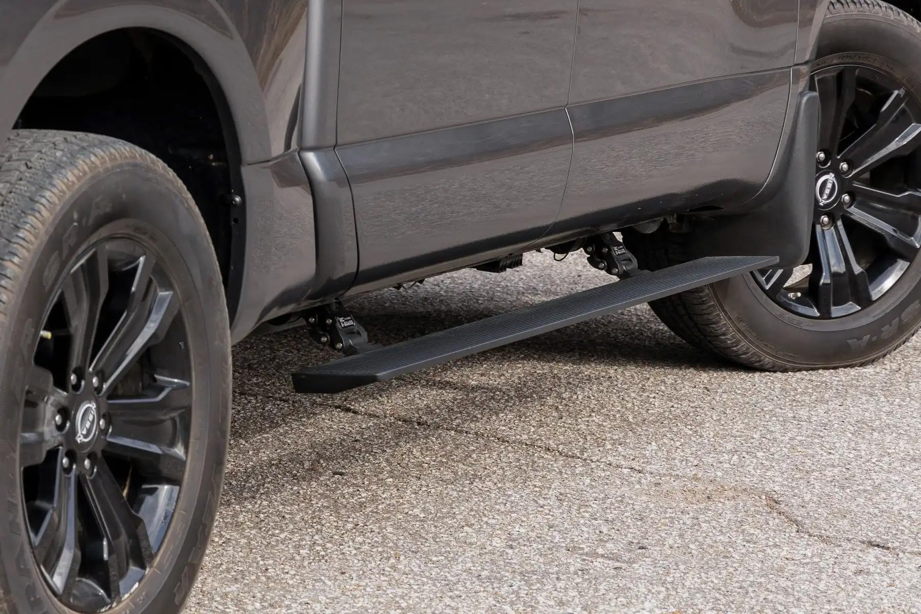 Rough Country Power Running Boards with LED Step Lights for Titan Nissan (2017-2024) - Dual Motor Electric Powerstep Board & Retractable Truck Steps