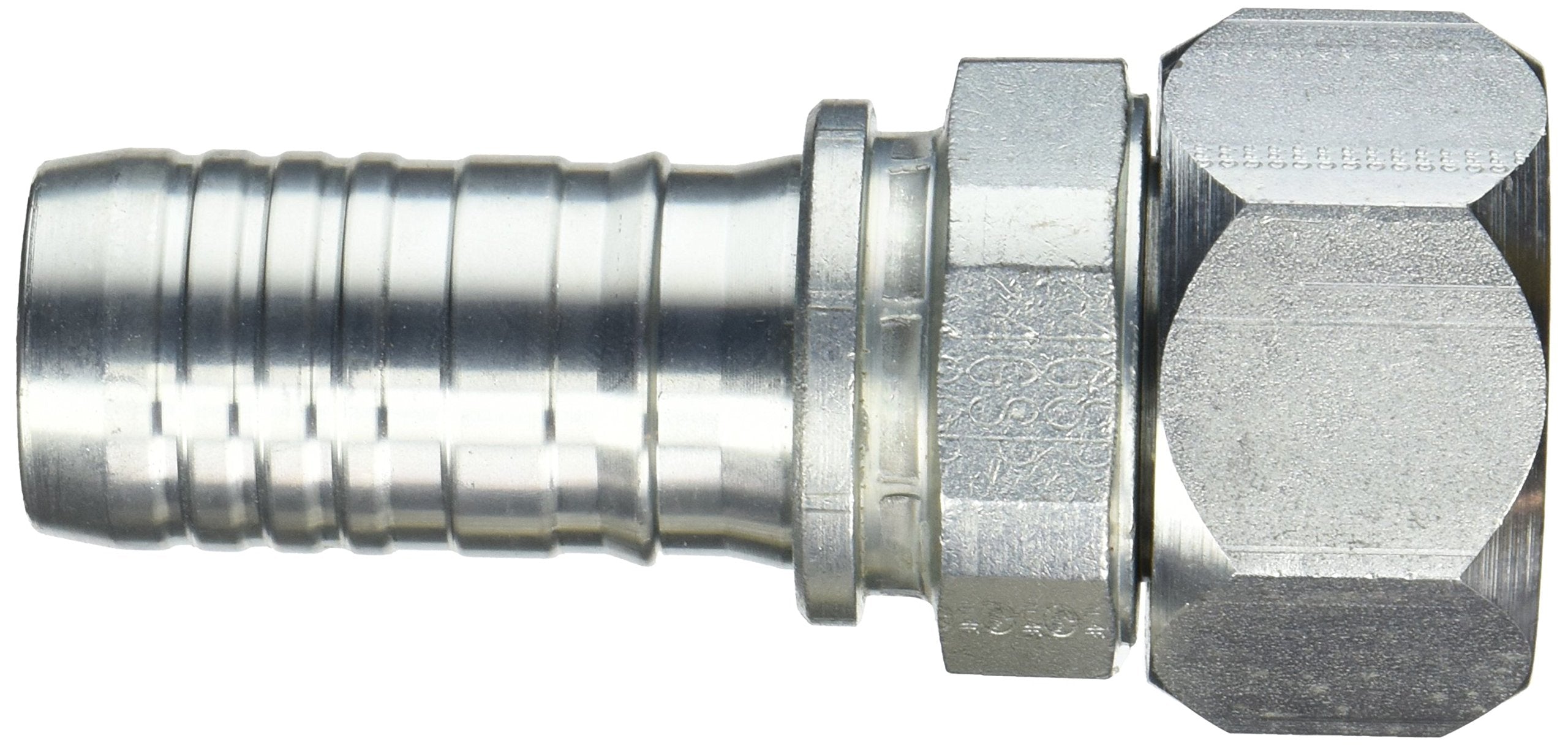 GlobalSpiral Couplings Gates 24GSP-24FJX, Female JIC 37° Flare Swivel, Zinc Plated Carbon Steel, 5.64", 1 1/2" ID