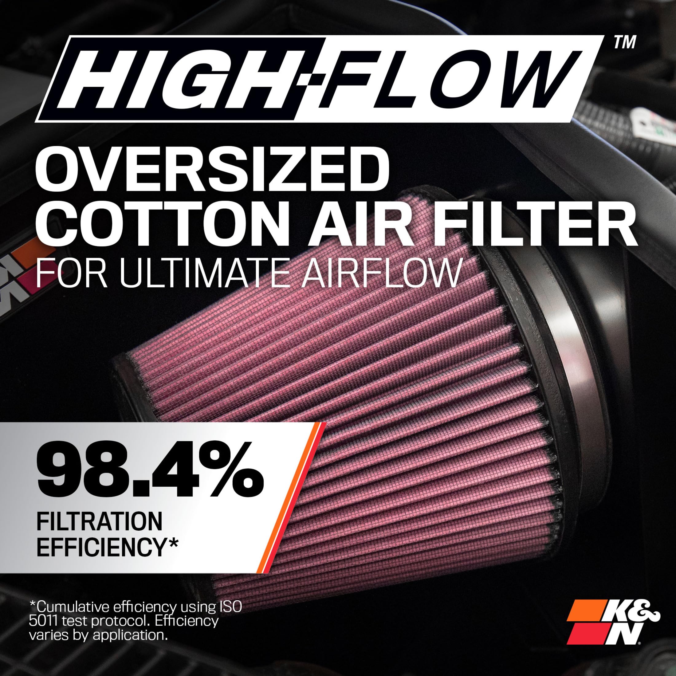 Cold Air Intake System K&N: High-Flow Air Filter, Increase Performance & Towing: Compatible with 2012-2018 JEEP: Wrangler, Wrangler JK, 77-1566KP