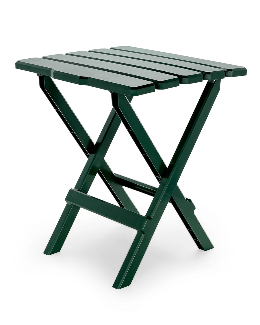 Large Camco 51691 Green Adirondack Portable Outdoor Folding Side Table, Perfect for The Beach, Camping, Picnics, Cookouts and More, Weatherproof and Rust Resistant