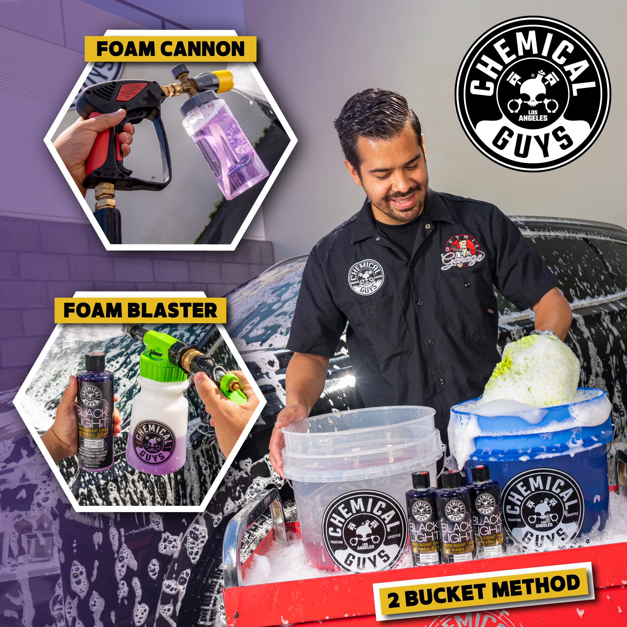Chemical Guys Black Light CWS619 Foaming Car Wash Soap (Works with Foam Cannons, Foam Guns or Bucket Washes) Safe for Cars, Trucks, Motorcycles, RVs & More, 128 fl oz (1 Gallon), Black Cherry Scent