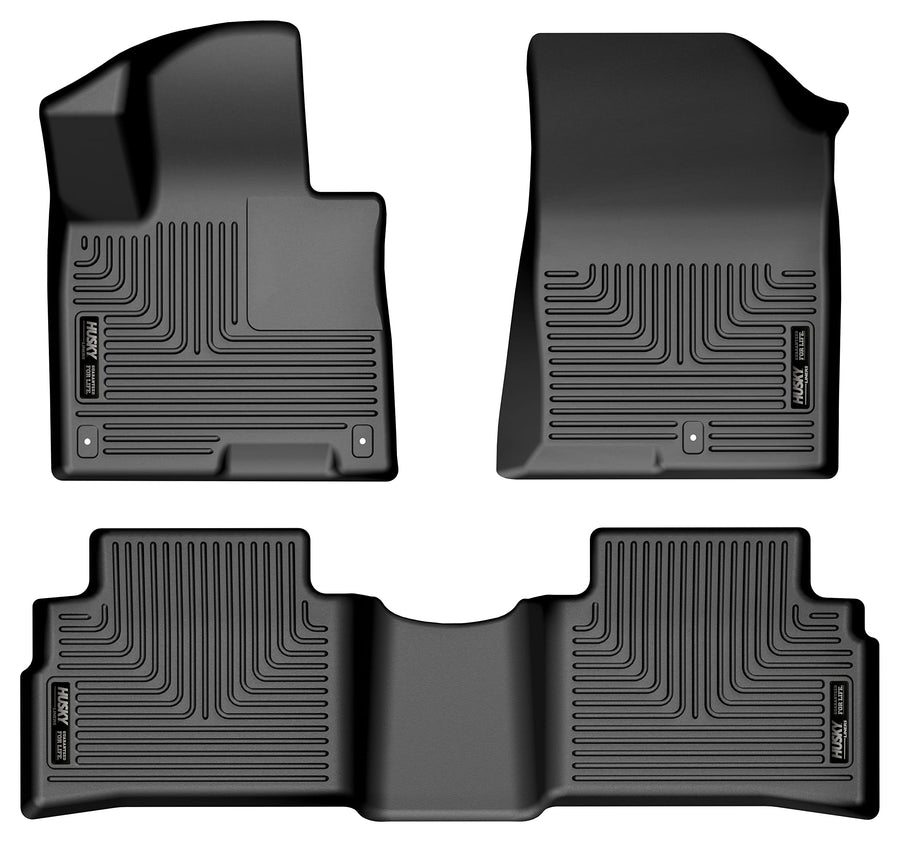 Weatherbeater Husky Liners Floor Mats | Fits 2024-2025 Kia Sportage | Front & 2nd Row, 3-pc Black - 95221