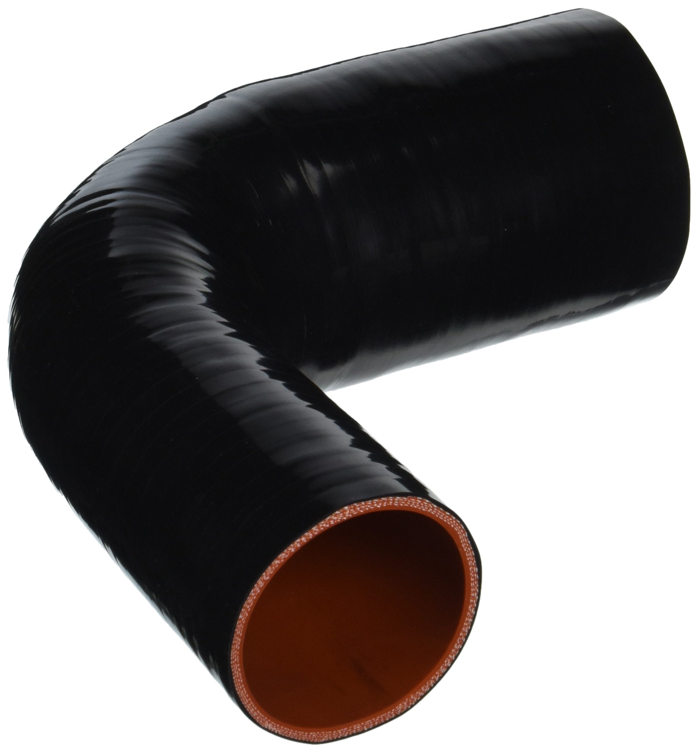 HPS 90 degree HTSER90-275-400-BLK Silicone High Temperature 4-ply Reinforced Elbow Reducer Coupler Hose, 25 PSI Maximum Pressure, 4" Leg Length on each side, 2-3/4" > 4" ID, Black