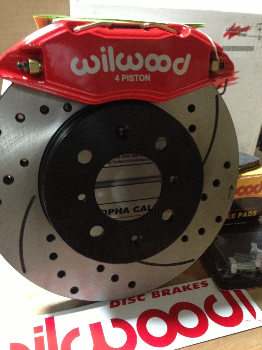 Wilwood Brake System, Front Forged DPHA, 4 Piston Caliper, 10.320 in Drilled/Slotted Iron Rotor, Offset Hat, Aluminum, Red Anodized, Acura Integra/Honda Civic/Fit 1990-2013, Kit