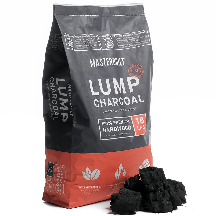 Masterbuilt® Hardwood Premium Lump Charcoal for Gravity Series Charcoal Grill and Smokers, Compatible with All Barrel, Kamado, and Kettle Grills, 1 Pack, 16LB