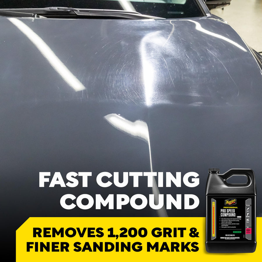 Mirror Glaze Meguiar's Pro Speed Compound, A Glaze Designed for The Exterior of Your Car, Removes Deep Scratches, Holograms, and Severe Swirls Using Advanced Technology, 1 Gallon Container