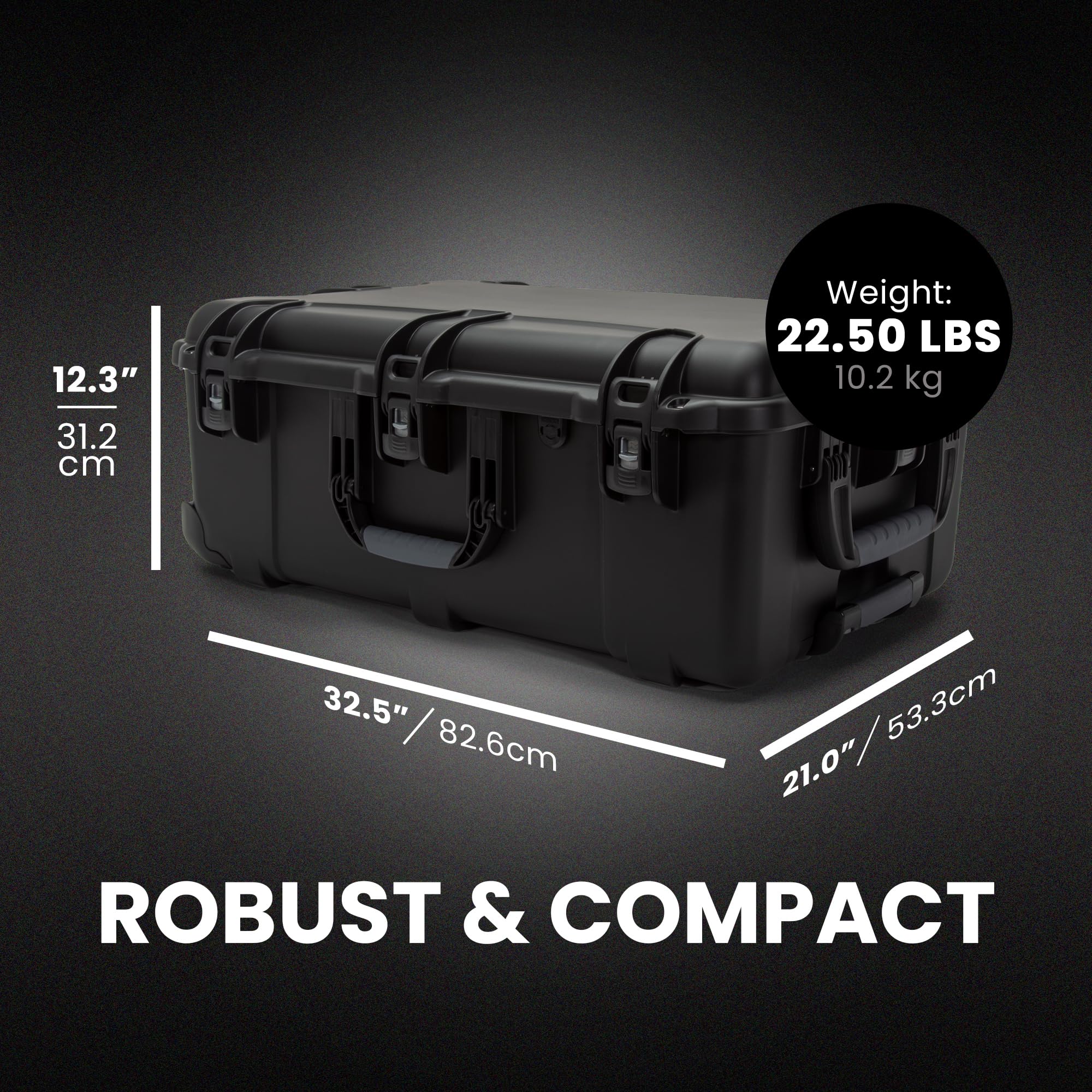 Pro Photo Kit NANUK 963 – Waterproof Travel Camera Hard Case with Padded Dividers and Wheels, 32.5" x 21" x 12.3", Dustproof and Impact-Resistant, Ideal for Heavy Loads – Black