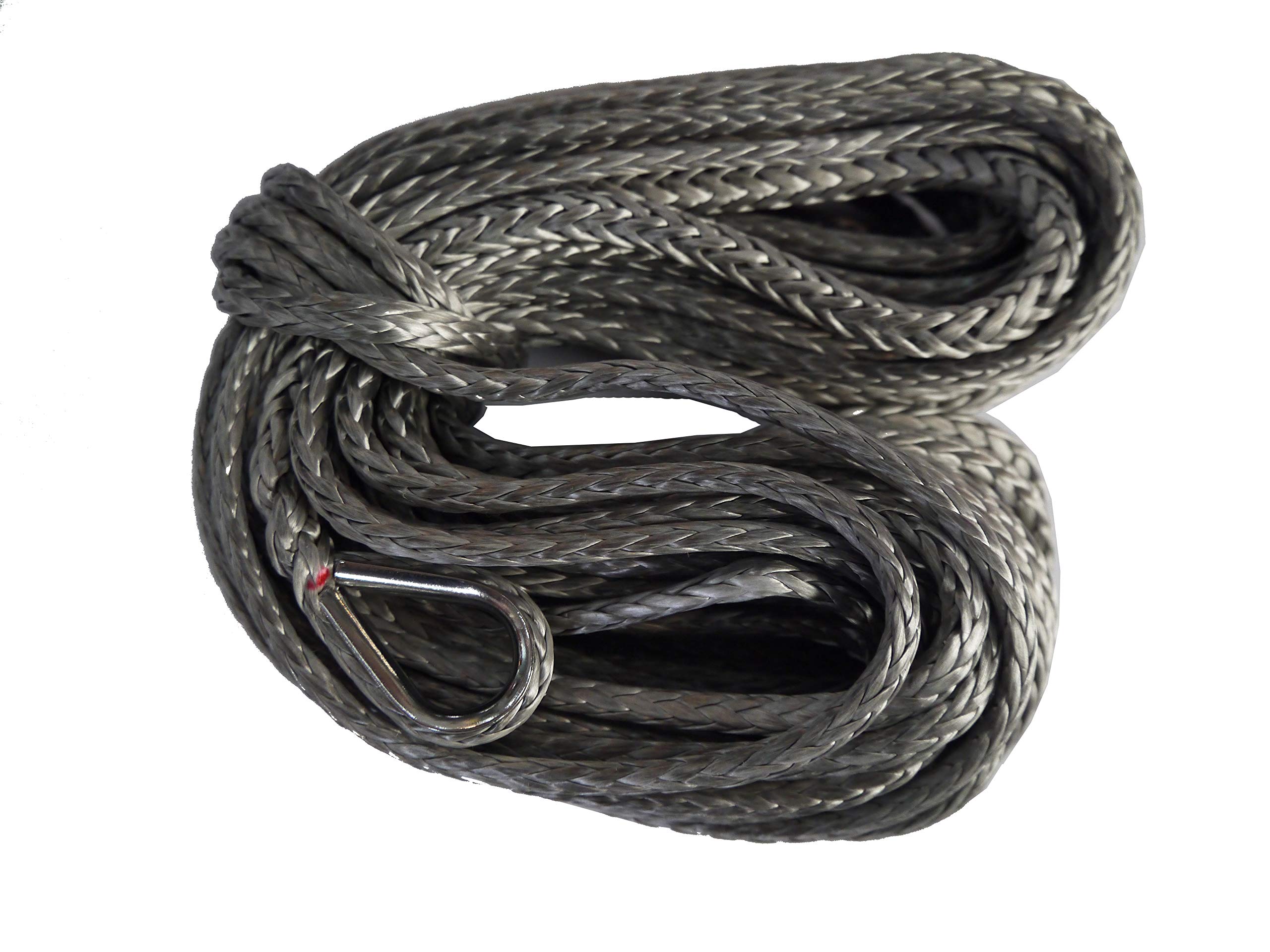 TrailFX 50 Foot Winch Cable x 3/16 Inch Diameter 3500 Pound Pull Capacity Synthetic Rope with Loop and Wire Rope Recovery Cable Terminal Ends TrailFX WA028