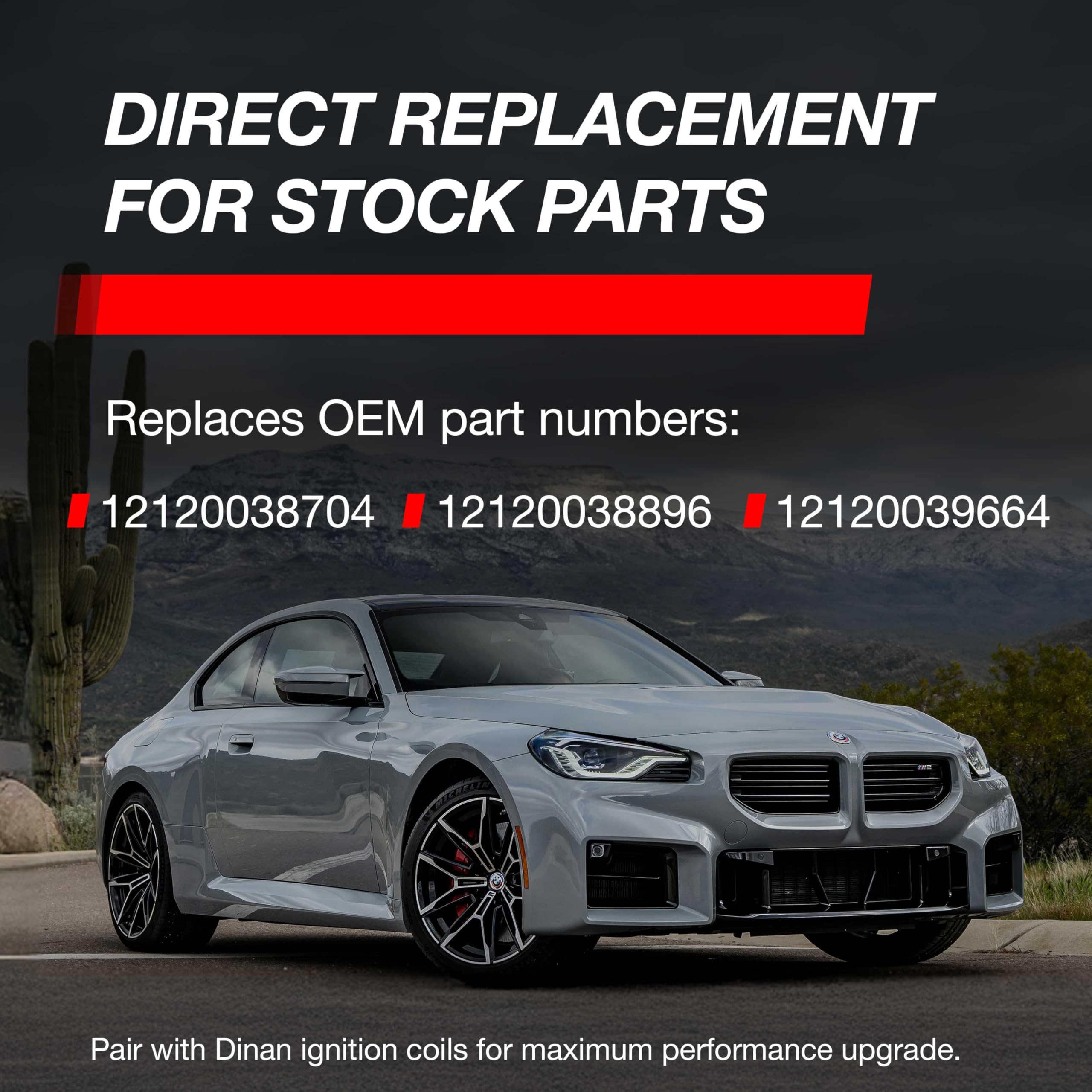 Dinan Pro Iridium Spark Plug D640-0002 - Select BMW N & S Series Models - N20 N54 N55 N63/TU S55 and S63/TU - 12x26.5x14mm - Heat Range 9 - Direct Replacement for OEM Stock Parts - 1 pack