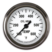 White Hot Classic Instruments 2-1/8" Cylinder Head Temperature Gauge WH197SLF