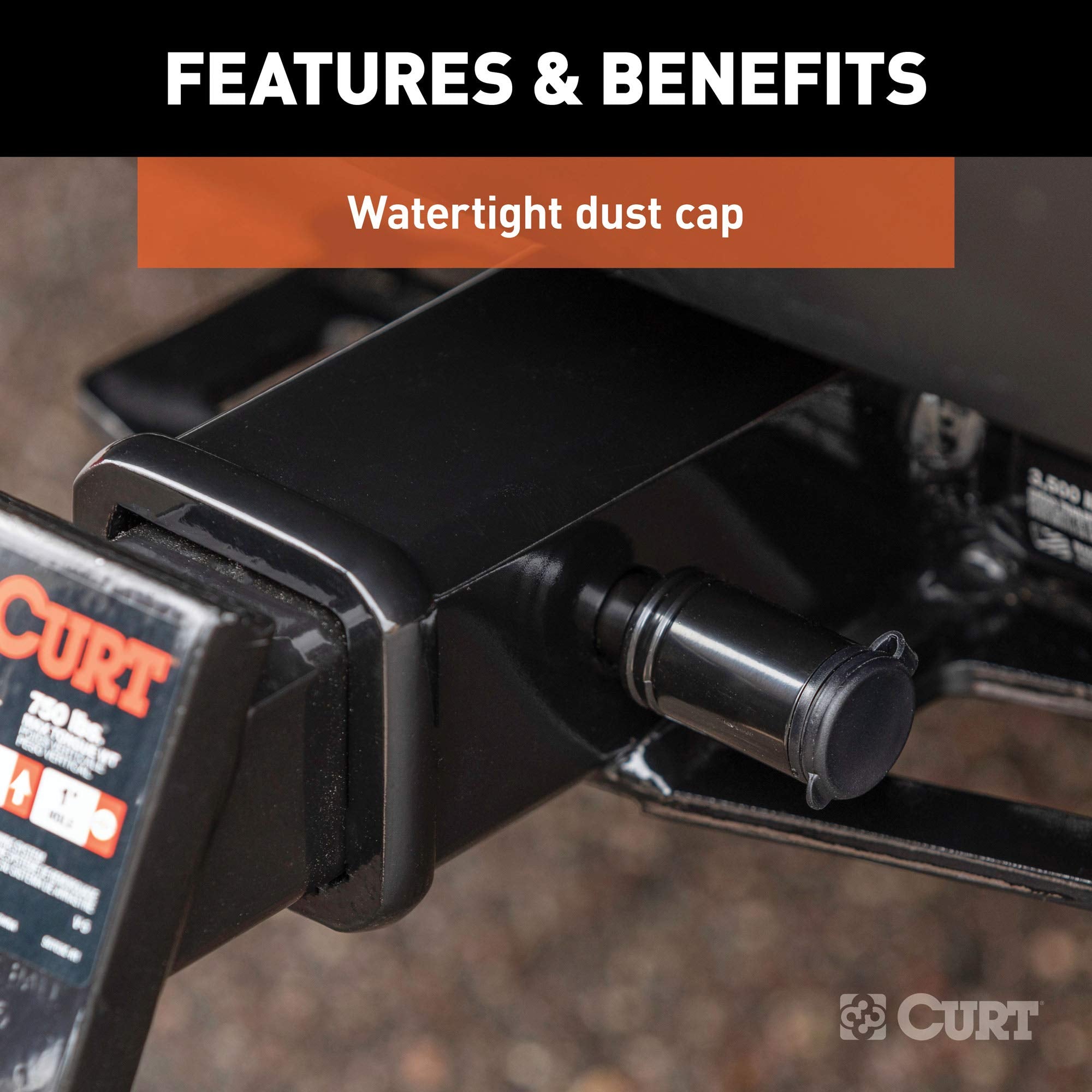 CURT Black Trailer Hitch Lock 23518, 5/8-Inch Pin Diameter, Fits 2-Inch Receiver