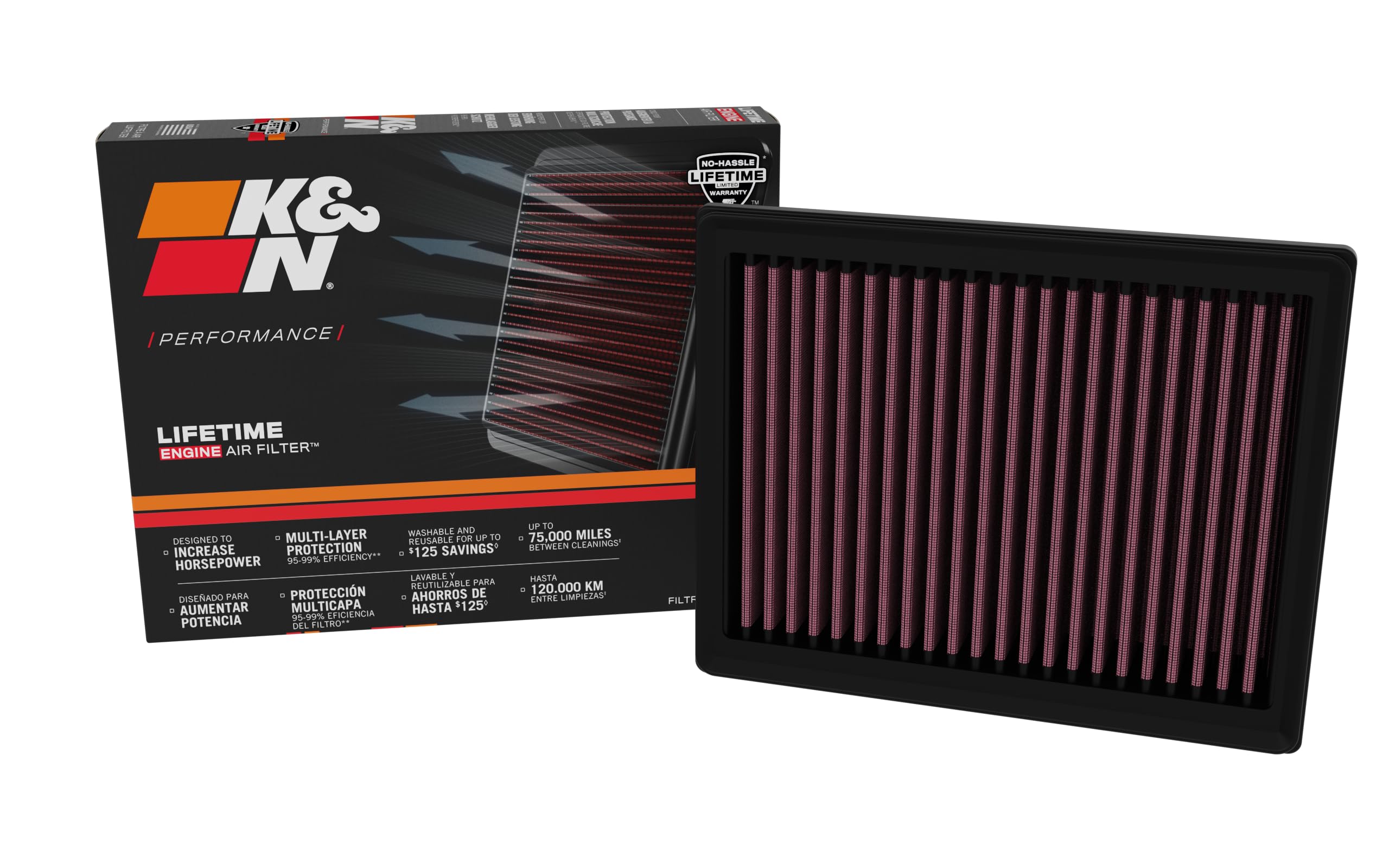 K&N Engine Air Filter: Premium, High Performance, Washable, Replacement Filter, Compatible with 2023 Nissan Z, 33-5135