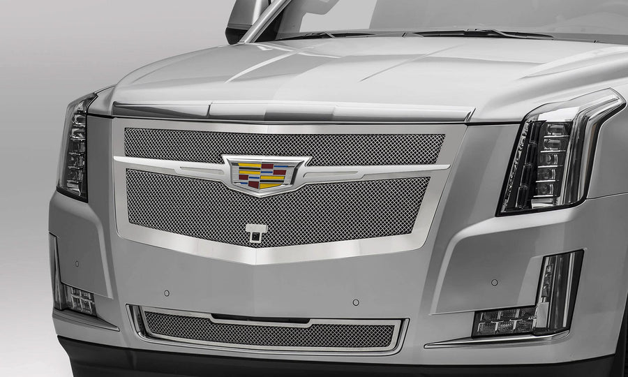 Upper Class Series T-Rex Grilles 2015i-2020 Escalade Main Grille, Chrome with Chrome Center Trim Piece, 1 Pc, Replacement, Fits Vehicles with Camera - PN #56191, Polished