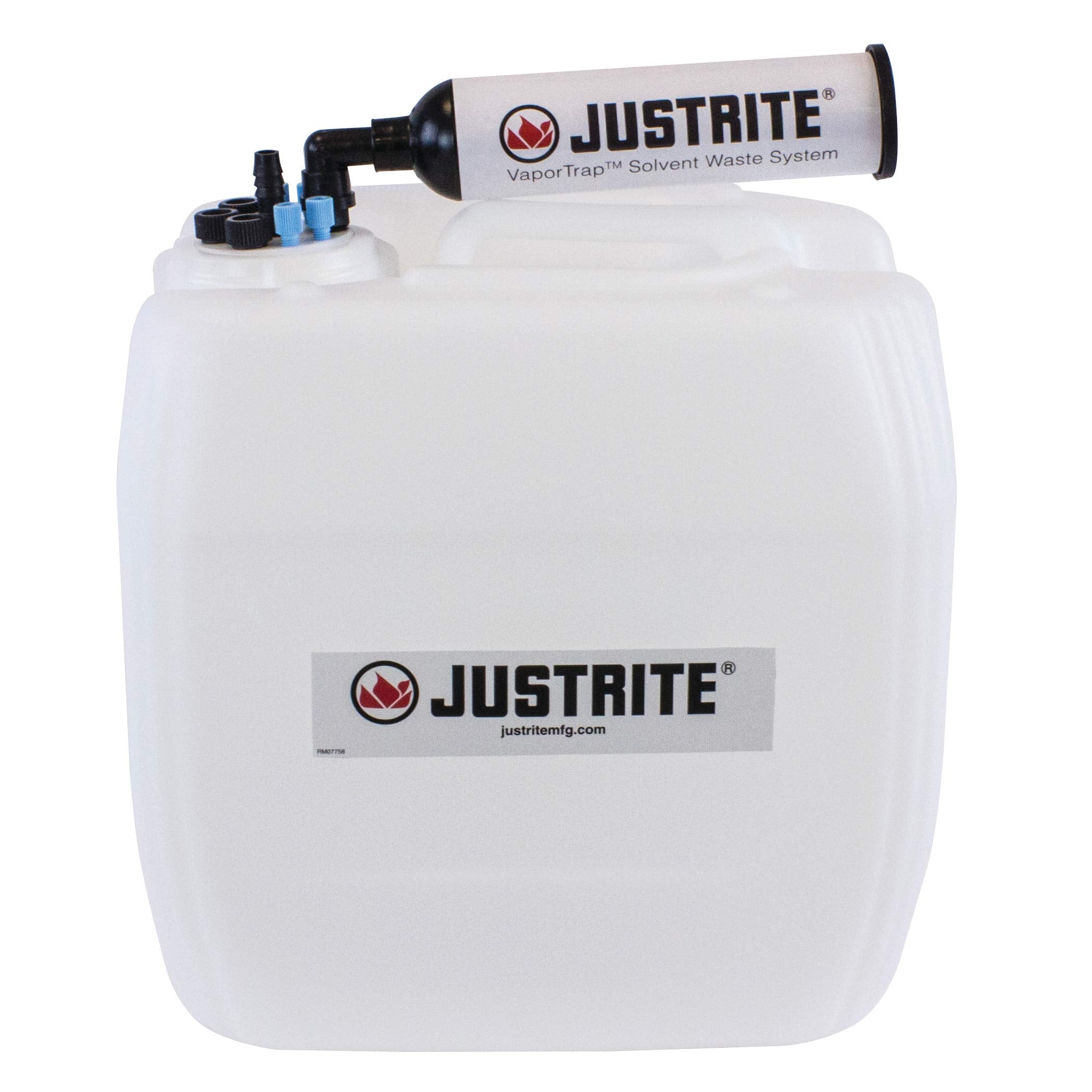 VaporTrap Justrite 12846 Carboy with Filter Kit, 70mm, 13.5L, 8 Ports