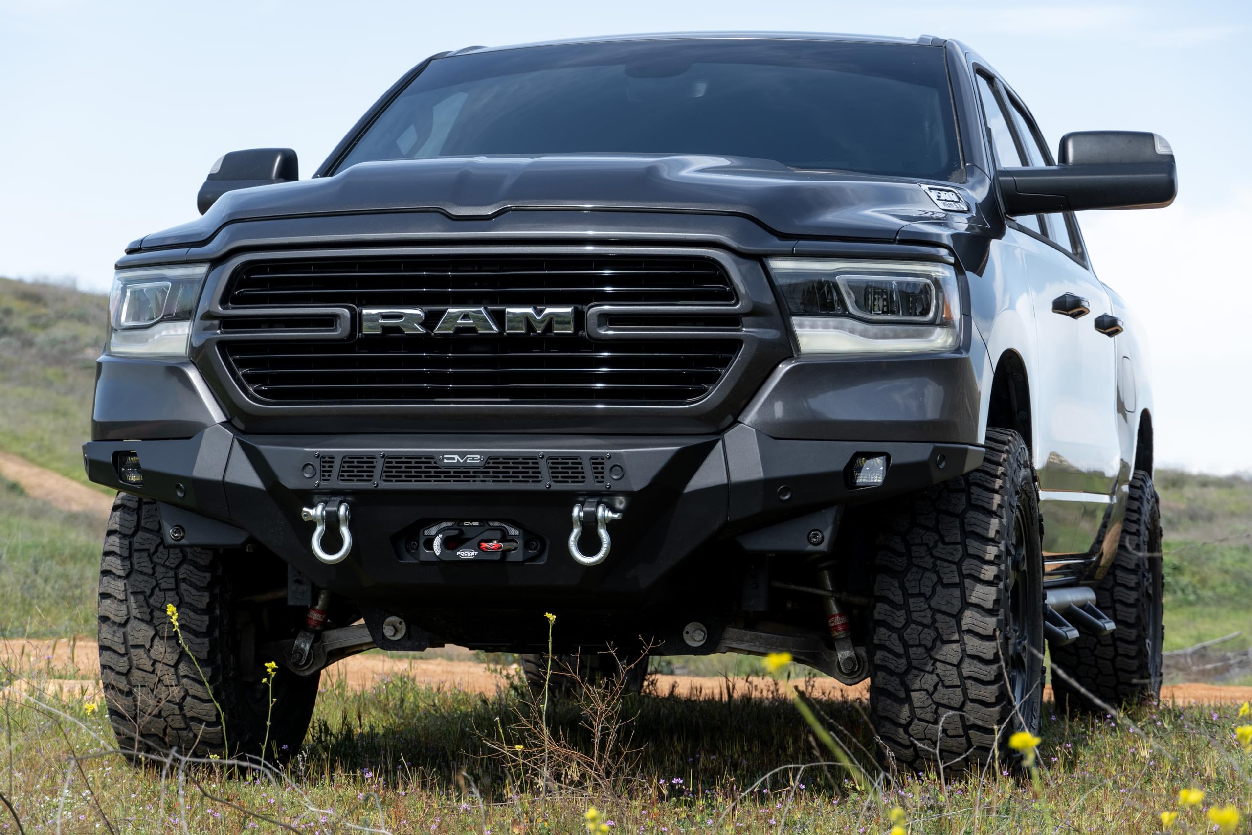 Offroad DV8 Spec Series Front Bumper for 2019-2024 Ram 1500 | Winch Mount | (2) 3" Light Pod Mounts | 20" LED Light Bar Mount | (2) 1" Thick D-Ring Mounts | No Modification Required