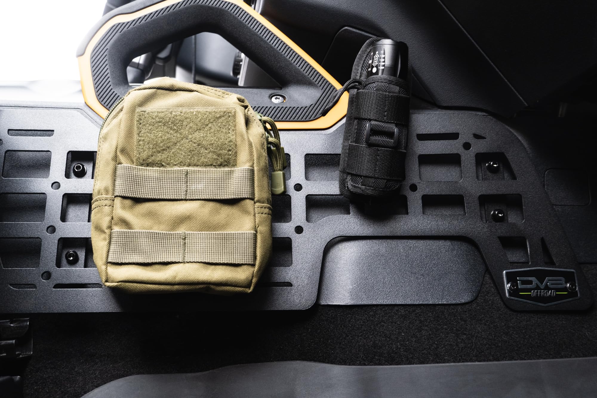 Center Console Molle Panels by DV8 for 2021-2025 Ford Bronco | Quick Access Gear & Accessories Mounts | Durable Steel Construction | Black Powder Coat Finish | Included Driver & Passenger Side Panels