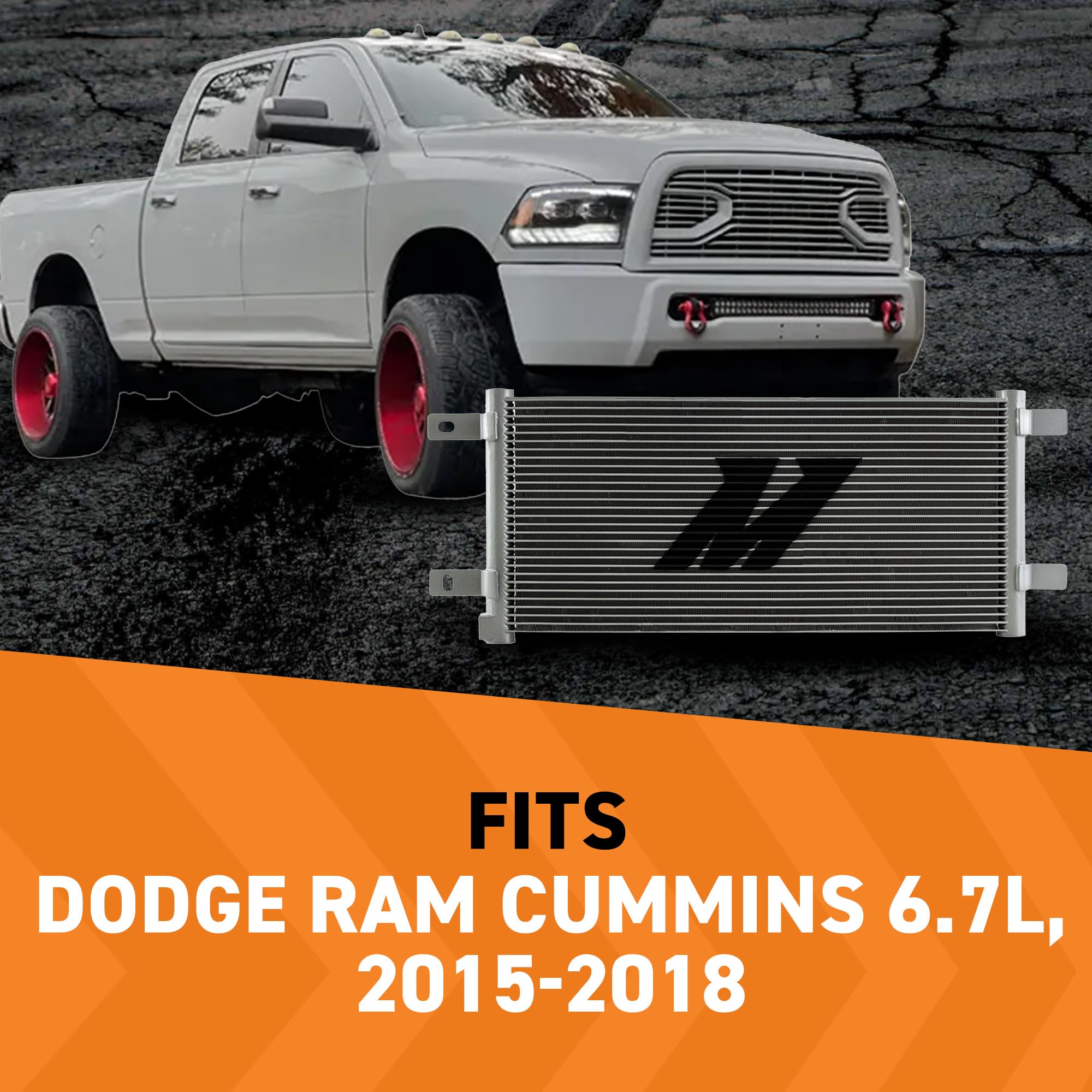 Mishimoto Transmission Cooler MMTC-RAM-15SL, Compatible with Dodge Ram Cummins 6.7L, 2015-2018