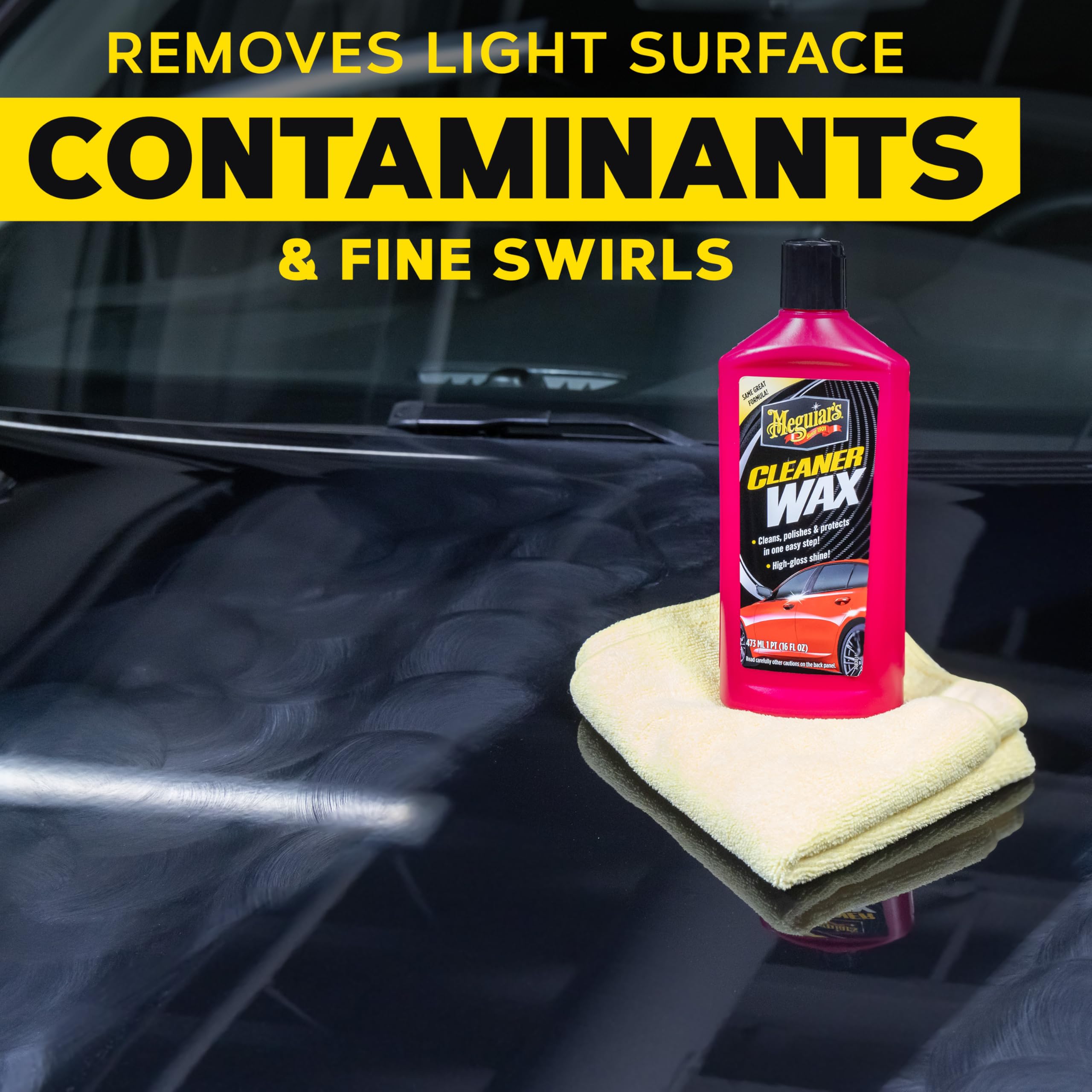 Meguiar's Liquid Cleaner Wax - Car Wax, Cleans, Polishes and Protects Your Vehicle - Easy to Use, Long-lasting Shine - 16 Oz
