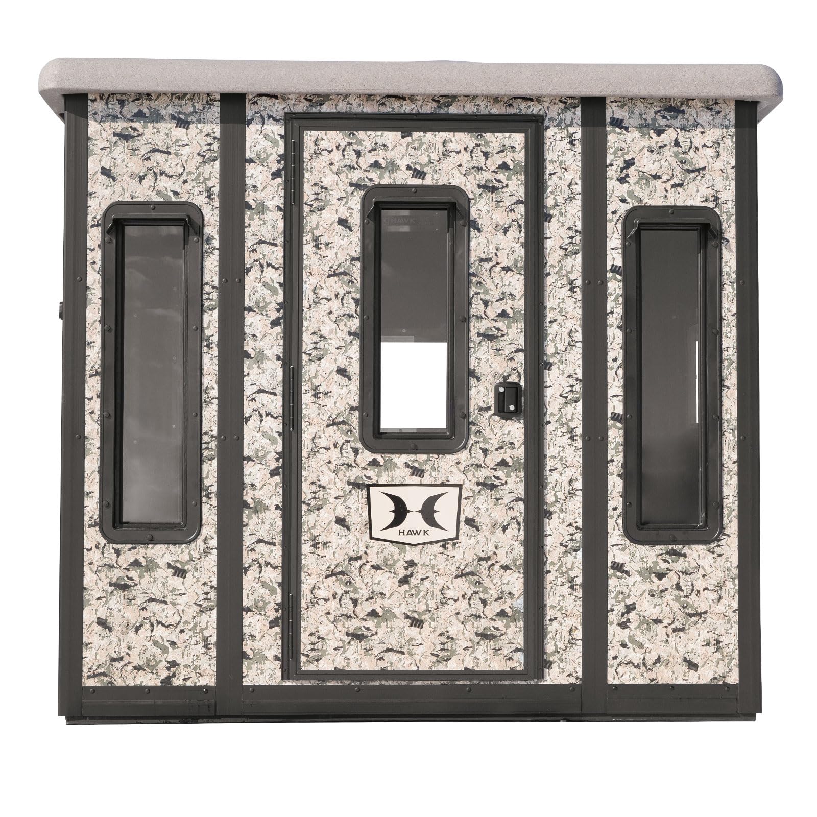 Hawk 87" W x 69" D x 78" T Compound Hunting Assembled Insulated Steel Box Blind | Floor with Rubber Pad and Multiple One-Hand-Operable Windows | Blind Only