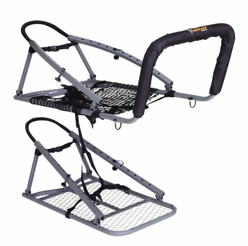 Ol'Man TREESTANDS Millennium Outdoors Multi-Vision Climbing Stand, Steel Construction with 21" Wide Net Seat, Gray, One Size (COM-04)