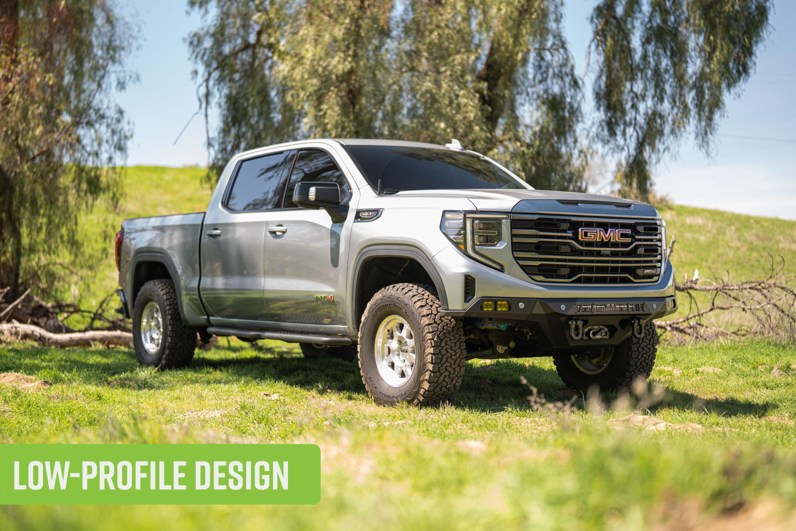 Offroad DV8 Spec Series Front Bumper for 2022-2025 GMC Sierra 1500 | Heavy-Duty Winch Mount | 20" Light Bar Mount | (4) 3" Pod Light Mounts | Steel Full Front Skid Plate | Low-Profile Fitment