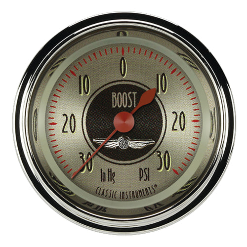 All American Nickel Classic Instruments AN141SHC 2 1/8" Boost Vacuum Gauge Electric
