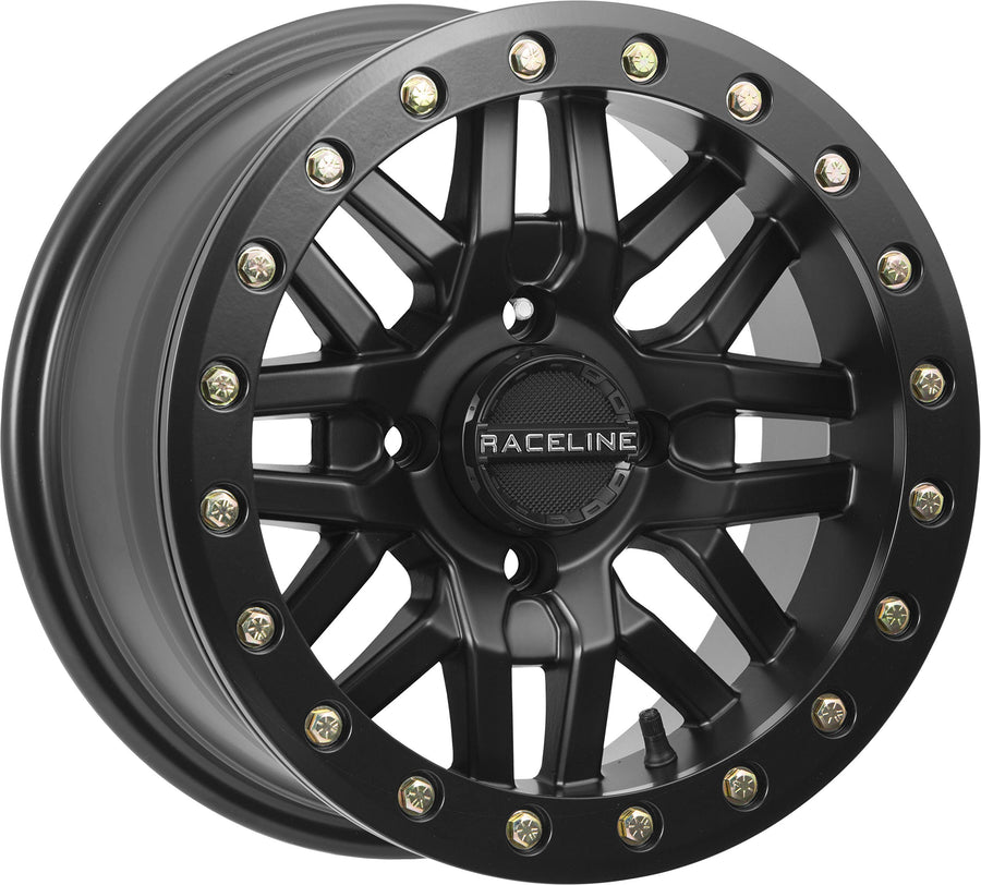 Raceline 15X7, Black 4/156, 5+2 Ryno Bead Lock Wheel