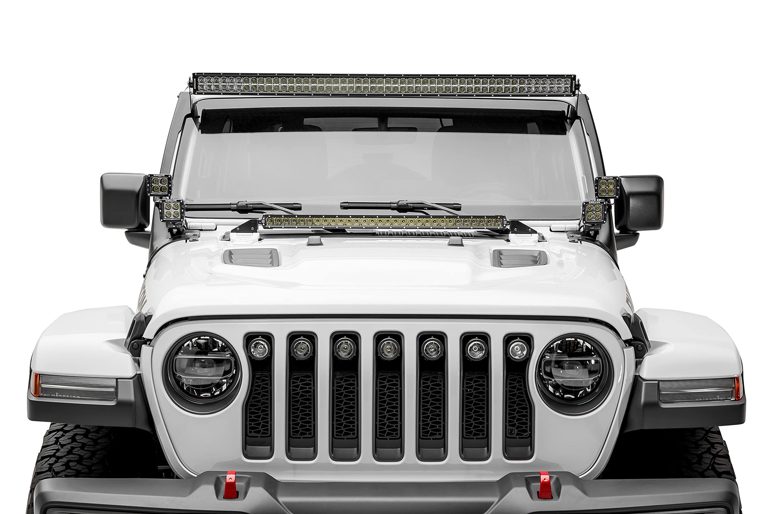 Hood Cowl LED Kit ZROADZ - Compatible w/Jeep JL and Gladiator - Incl. 30 Inch LED Light - Mild Steel Gloss Black Finish - Bolt-On Easy Installation - PN #Z364931-KIT