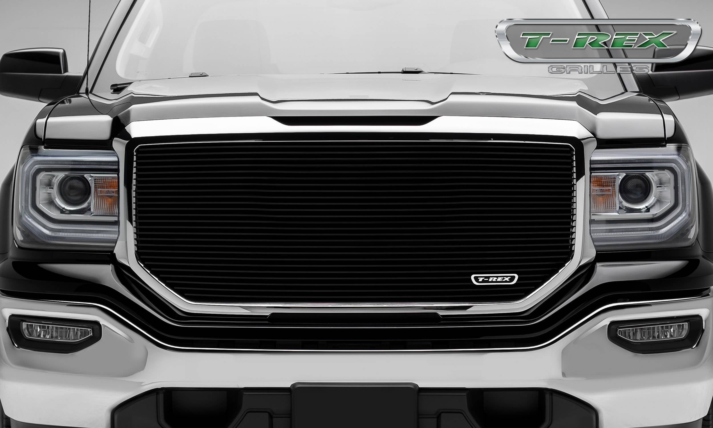 2016-2018 Sierra 1500 T-Rex Grilles Laser Billet Grille, Black, 1 Pc, Insert, without Logo Cutout - PN #6202141