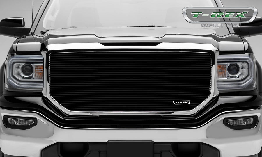 2016-2018 Sierra 1500 T-Rex Grilles Laser Billet Grille, Black, 1 Pc, Insert, without Logo Cutout - PN #6202141