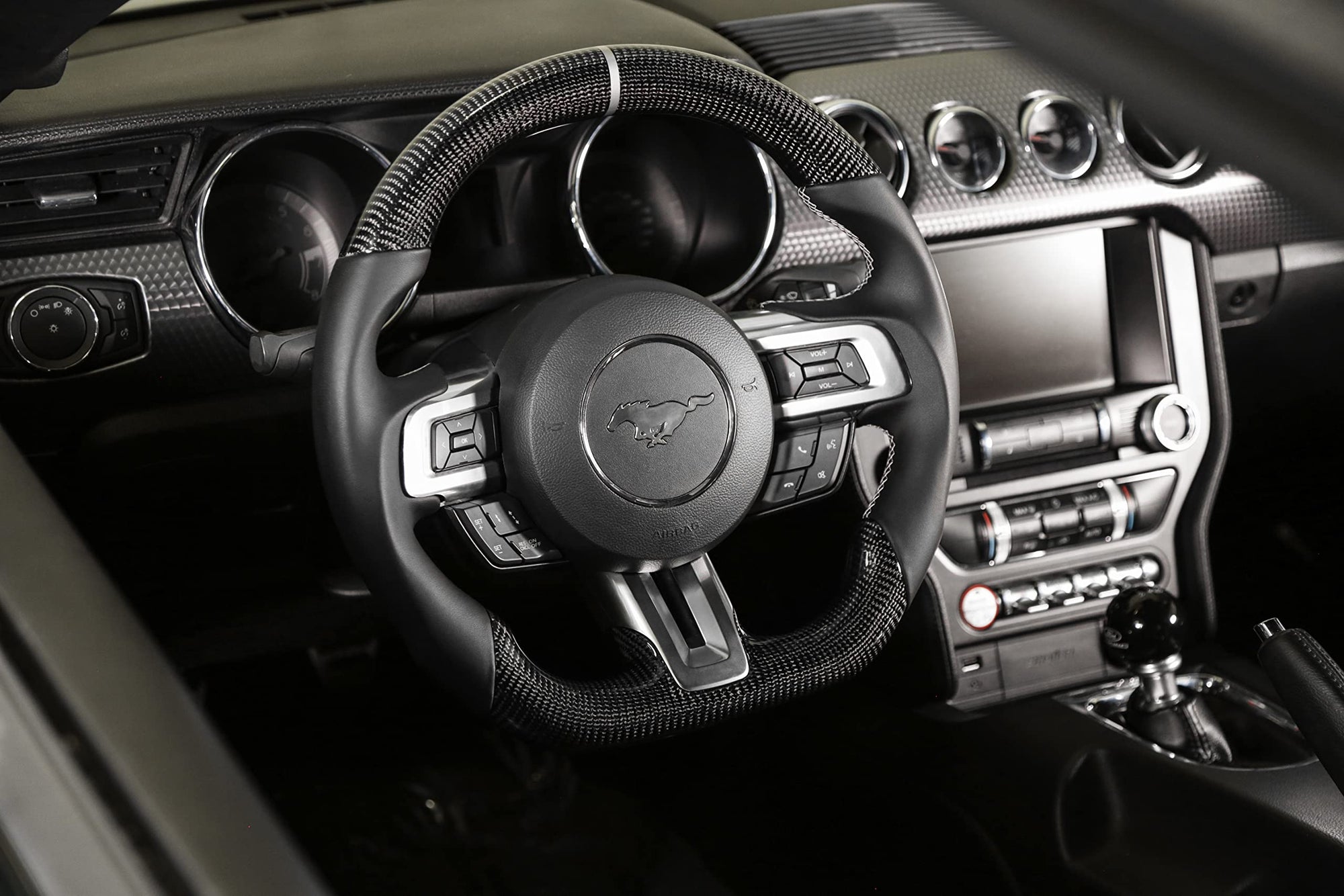 Steering Wheel Rekudo RK950-05 - Carbon Fiber with Leather Grips